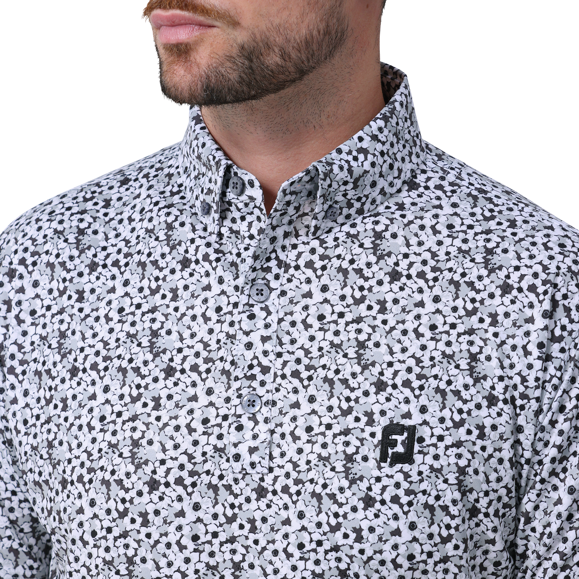 サクラソウプリント半袖ボタンダウンシャツ