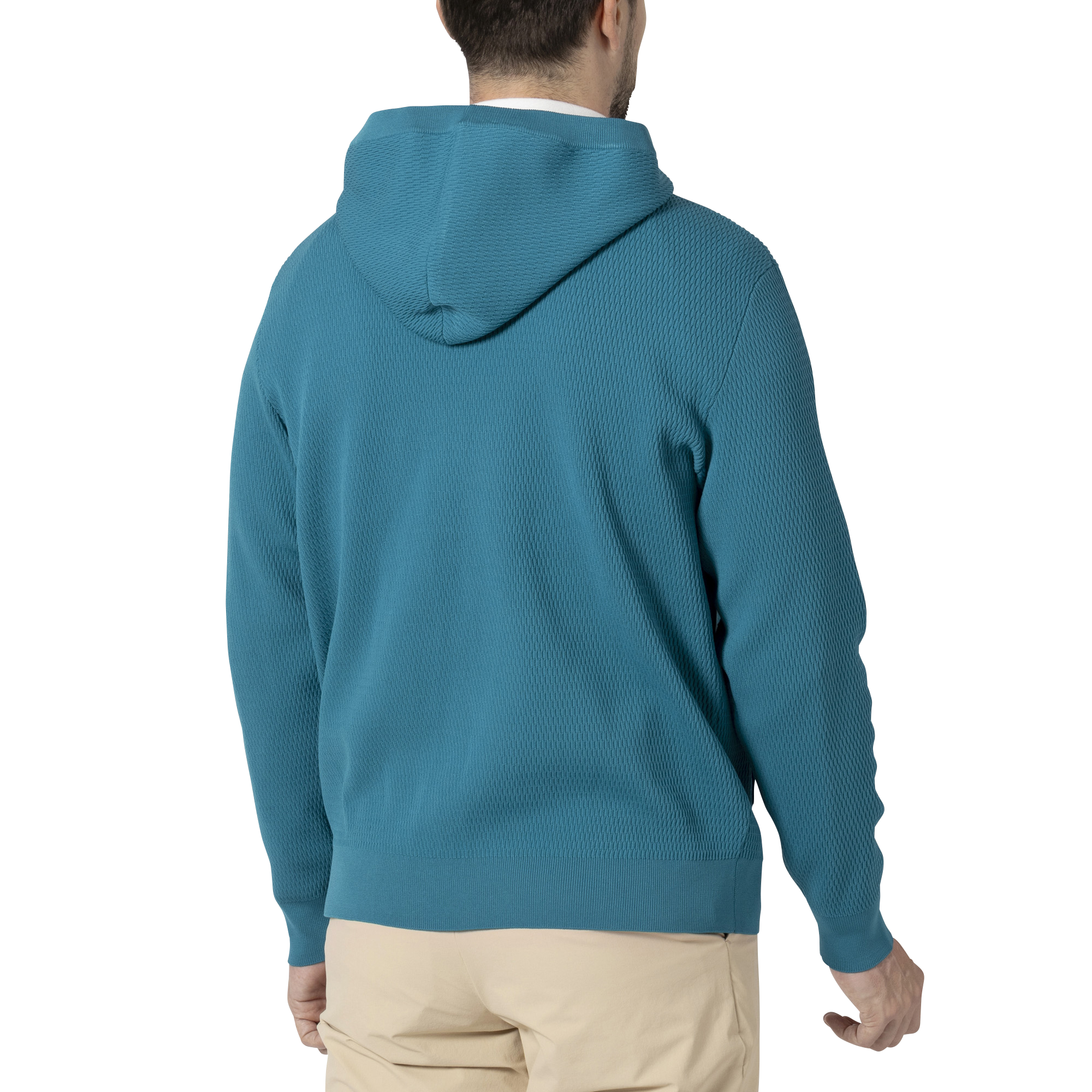 MEN'S ハニカム柄 長袖プルオーバーセーターフーディー