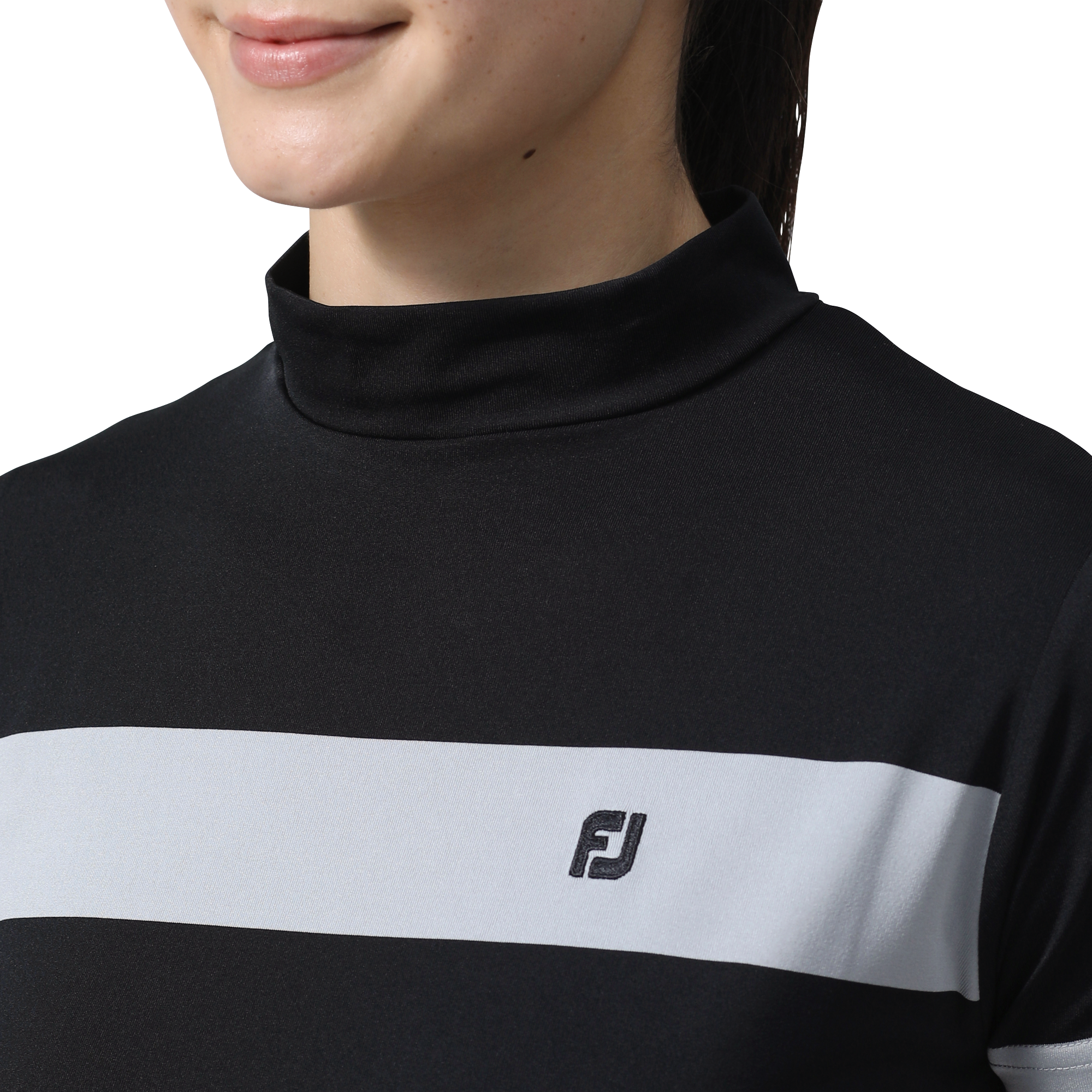 チェストライン半袖モックネックシャツ