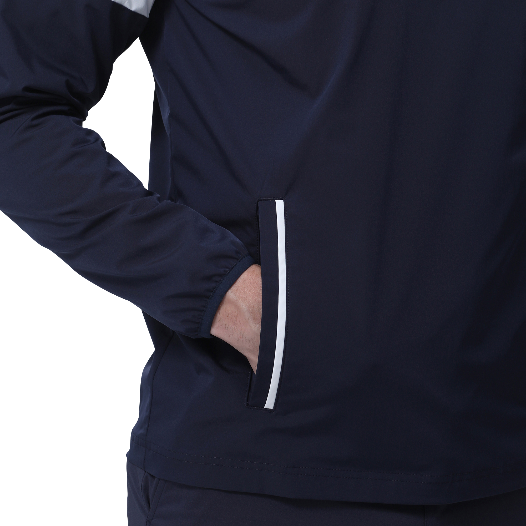 MEN'S ストレッチタフタクルーネックプルオーバー