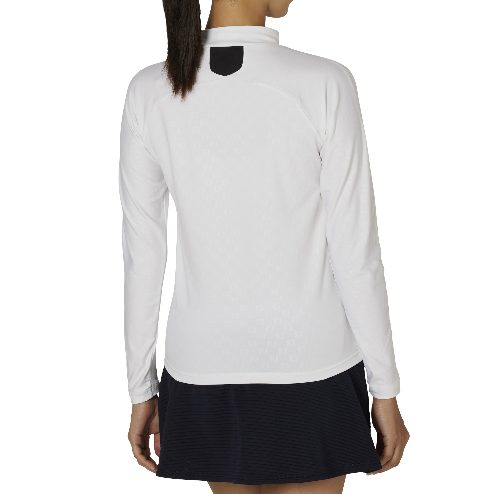 WOMEN'S 起毛FJエンボスプリント 長袖モックネックシャツ