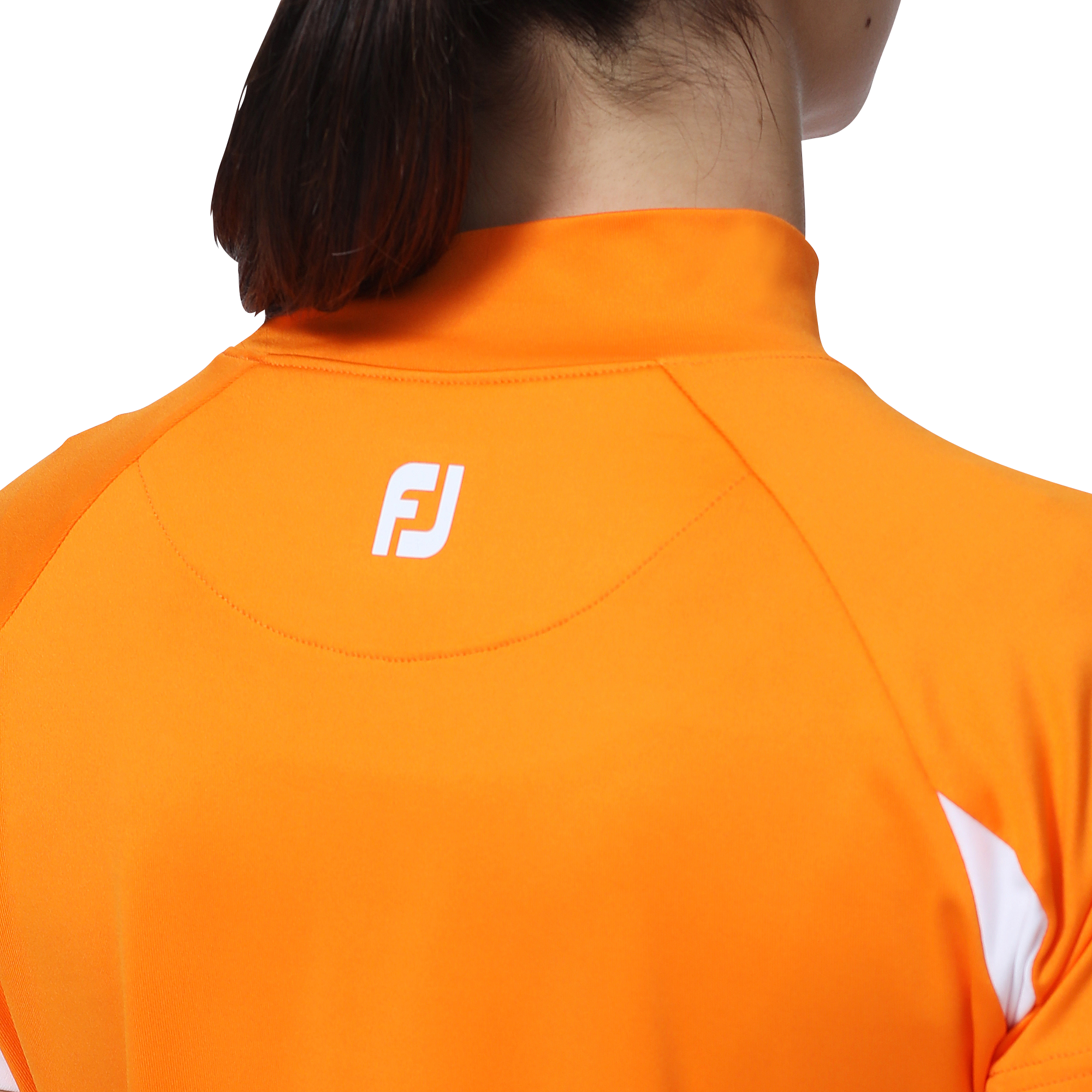 WOMEN'S カラーブロックラグラン半袖モックネックシャツ