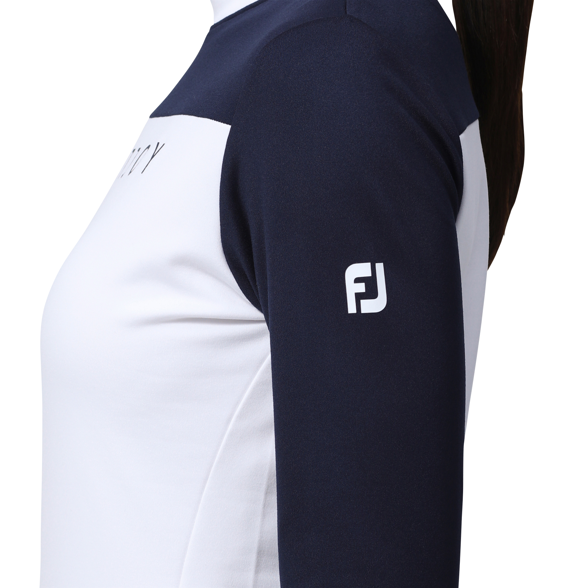 WOMEN'S カラーブロック 長袖裏起毛モックネックシャツ