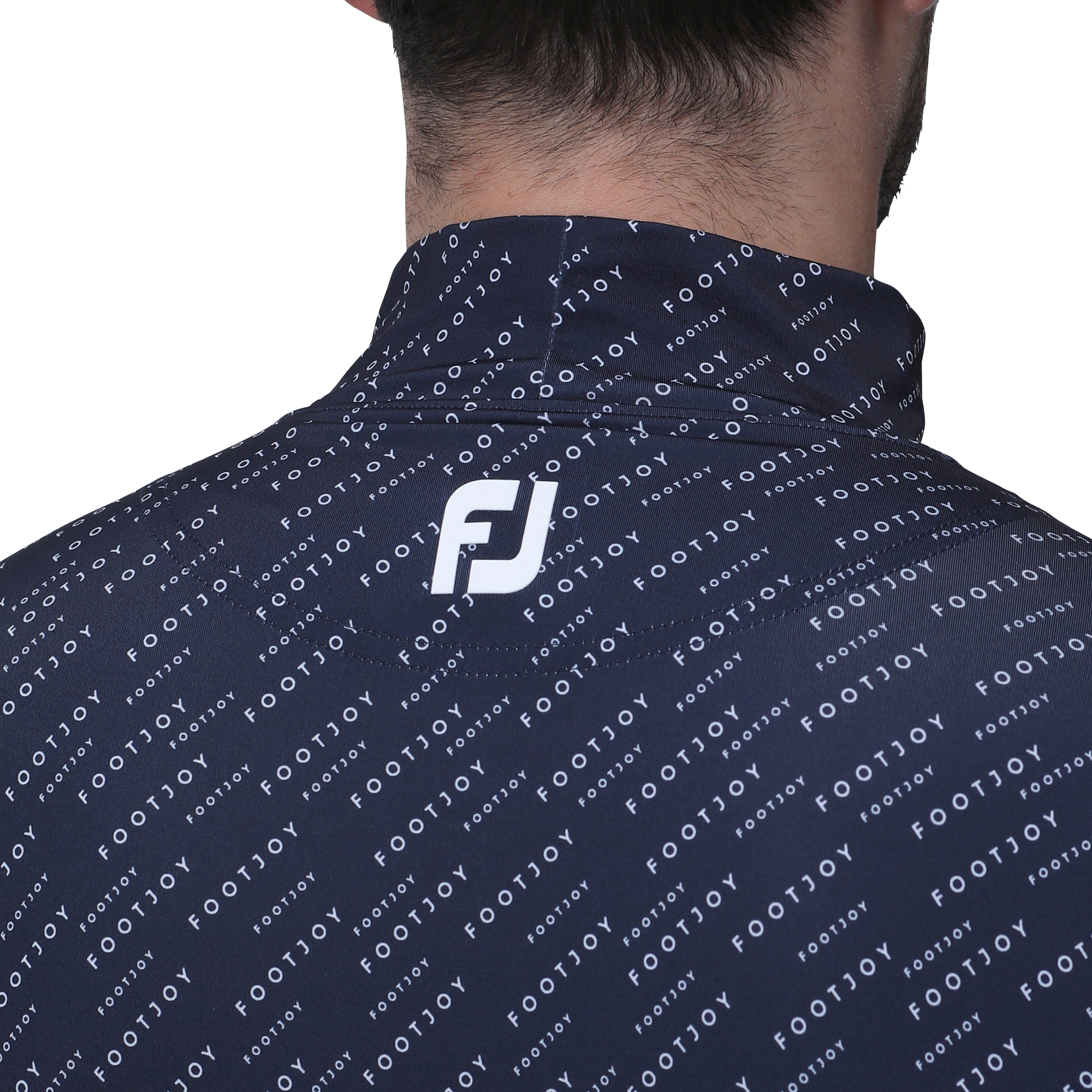 MEN'S ロゴプリント長袖モックネックシャツ