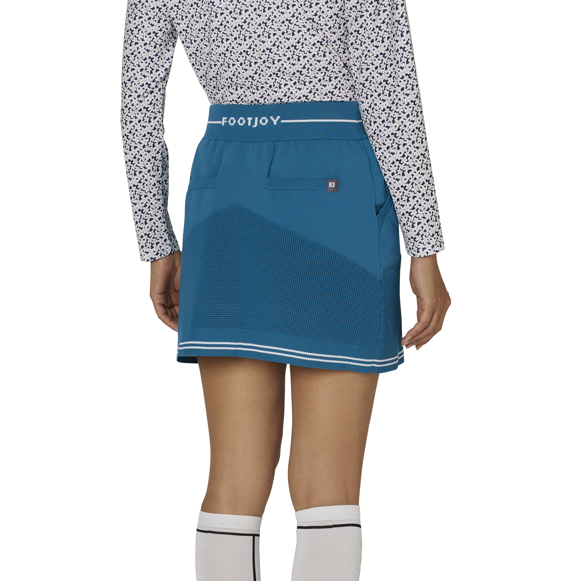 WOMEN'S 編地切替え ニットプルオンスカート