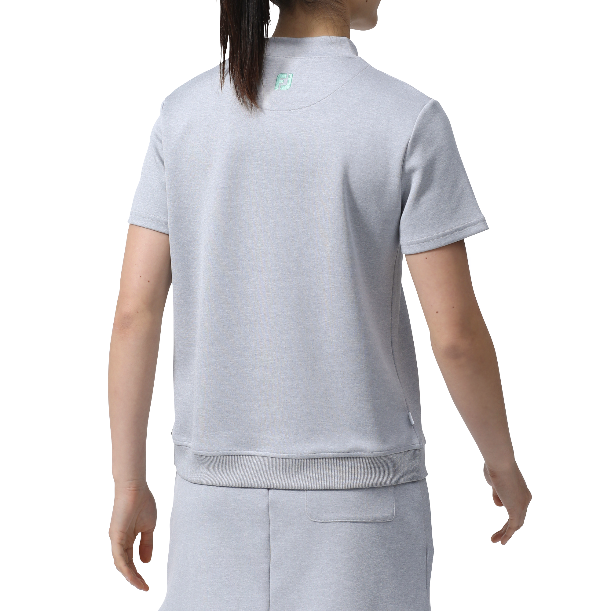 チェストロゴ半袖モックネックスウエット