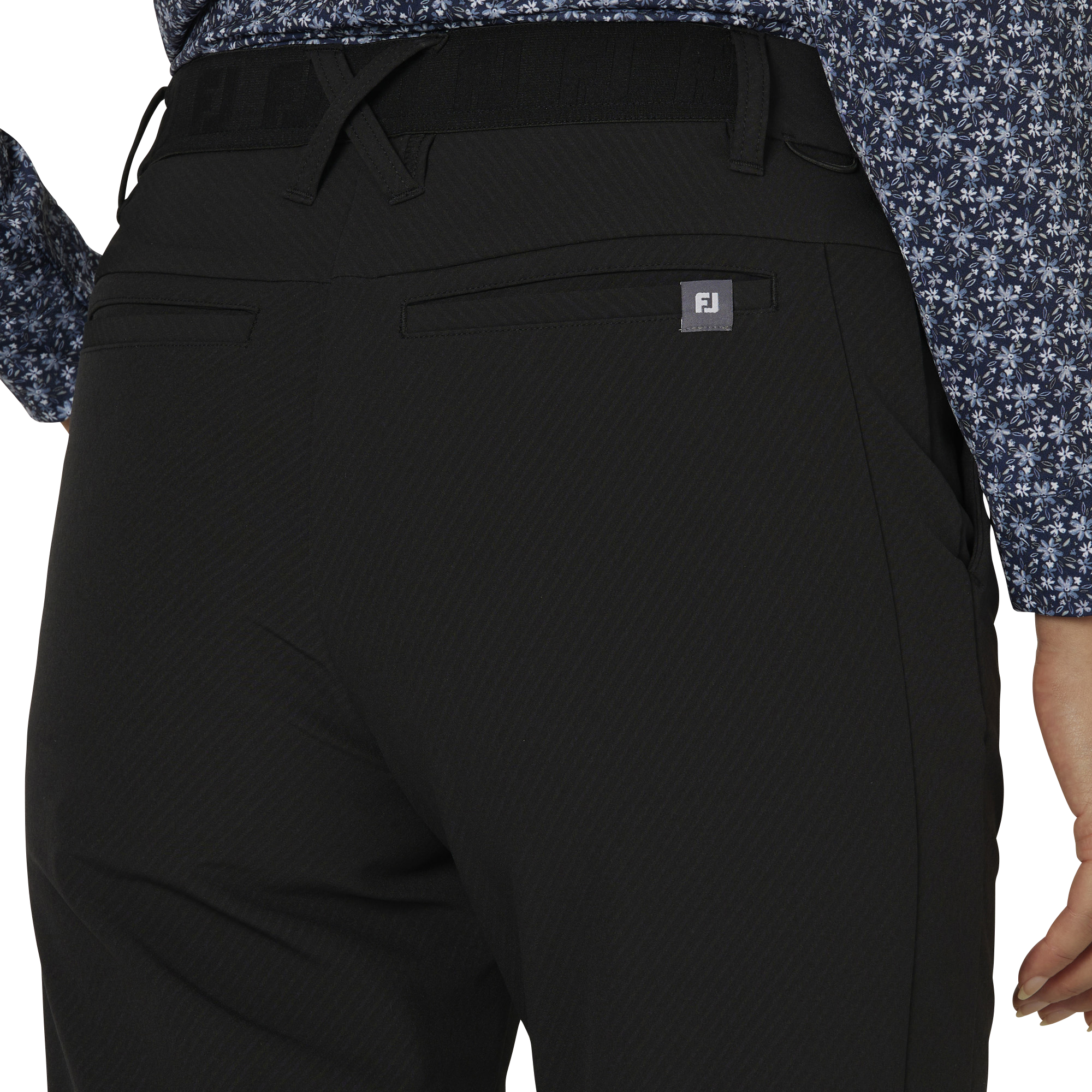 WOMEN'S TWINSOF 撥水裏起毛レジメンタルストライプ ストレッチロングパンツ