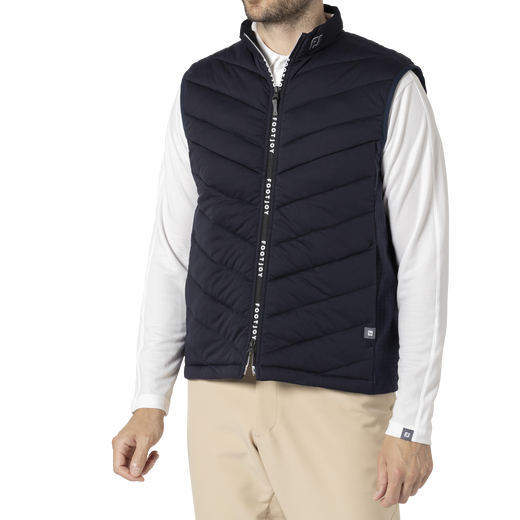 MEN&#39;S 防風ニットラミネーション フルジップ中綿ベスト