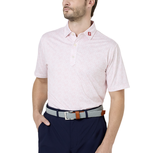 ウィングチップフローラル ストレッチライル半袖シャツ