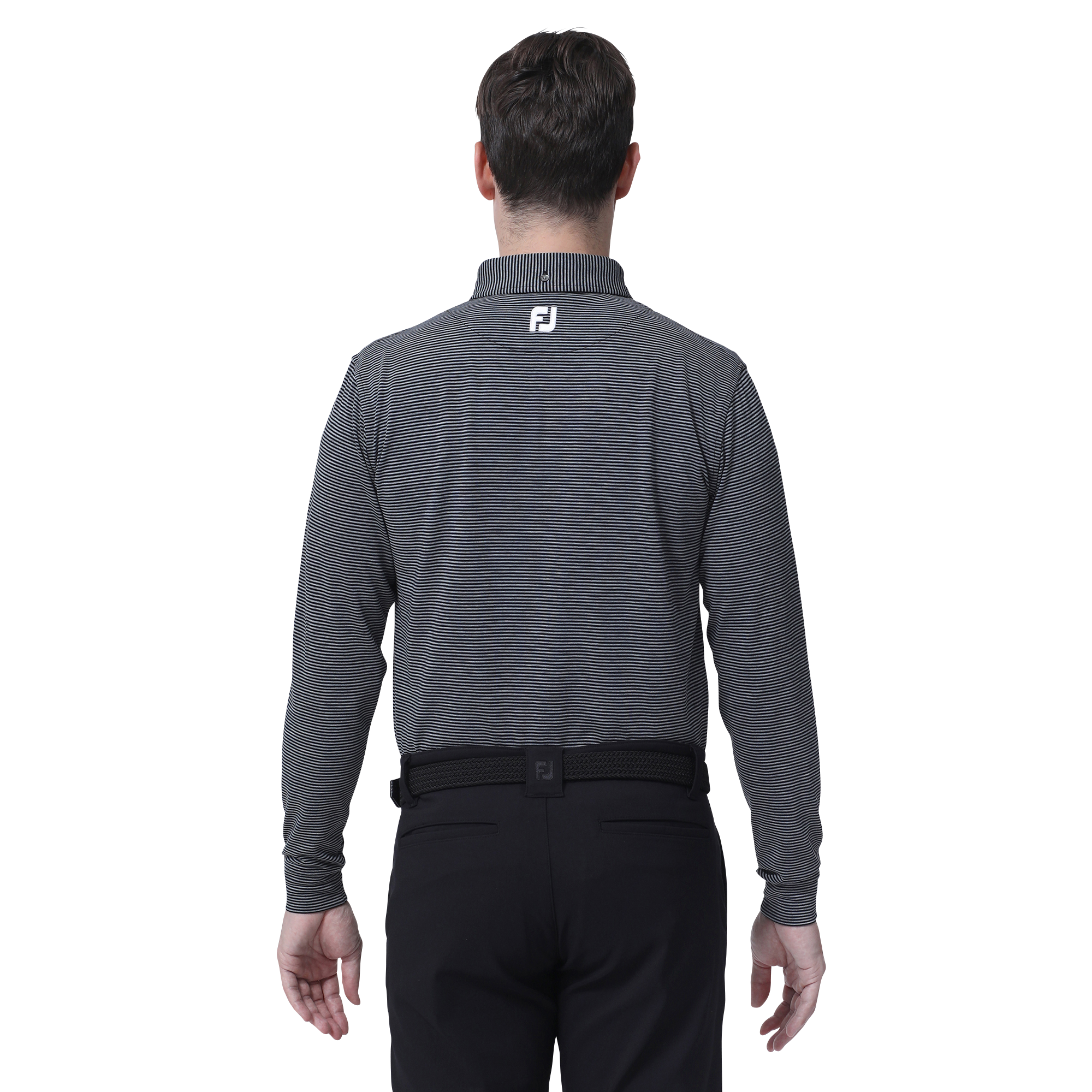 MEN'S ヘザーストライプ長袖ボタンダウンシャツ