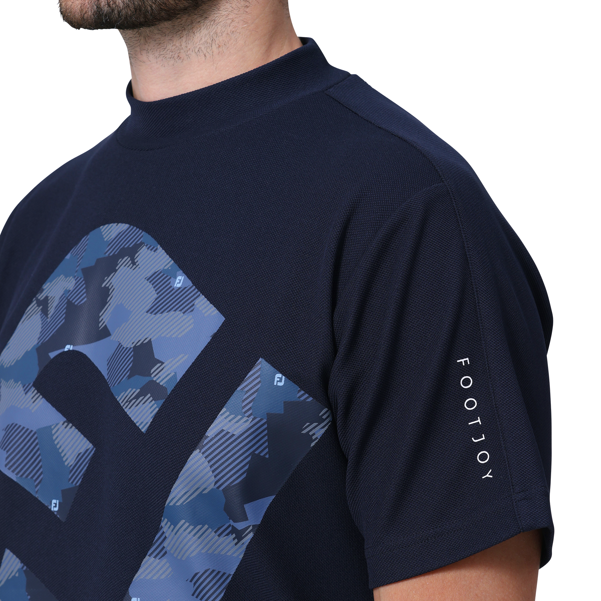 ビッグFJロゴ半袖モックネックシャツ