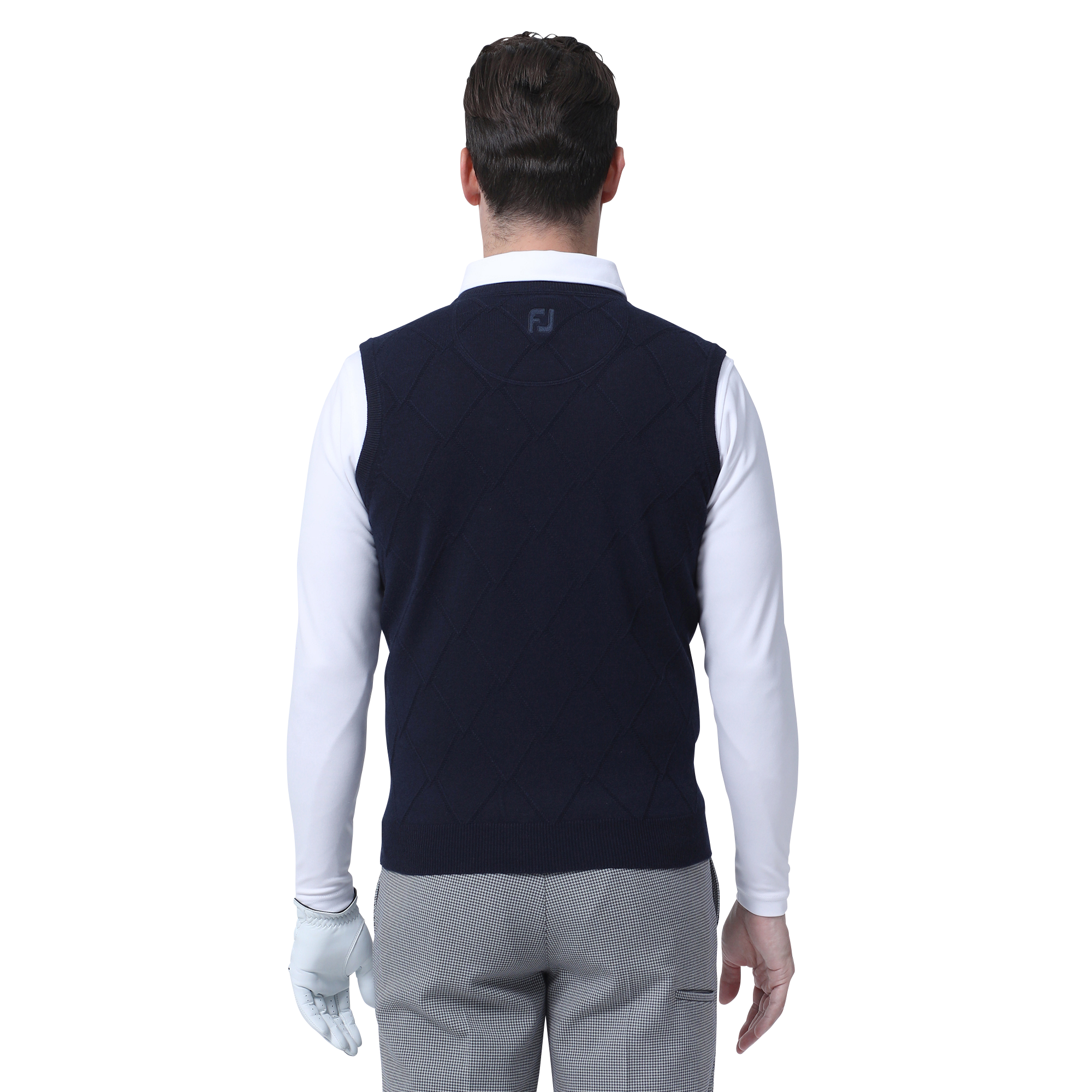 MEN'S ケーブルアーガイルVネックベスト