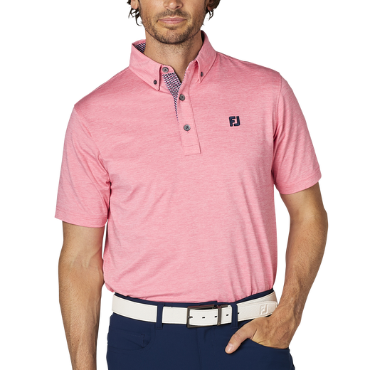 ヘザープリント半袖ボタンダウンシャツ