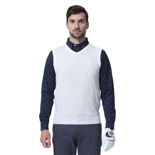 MEN&#39;S ケーブルアーガイルVネックベスト