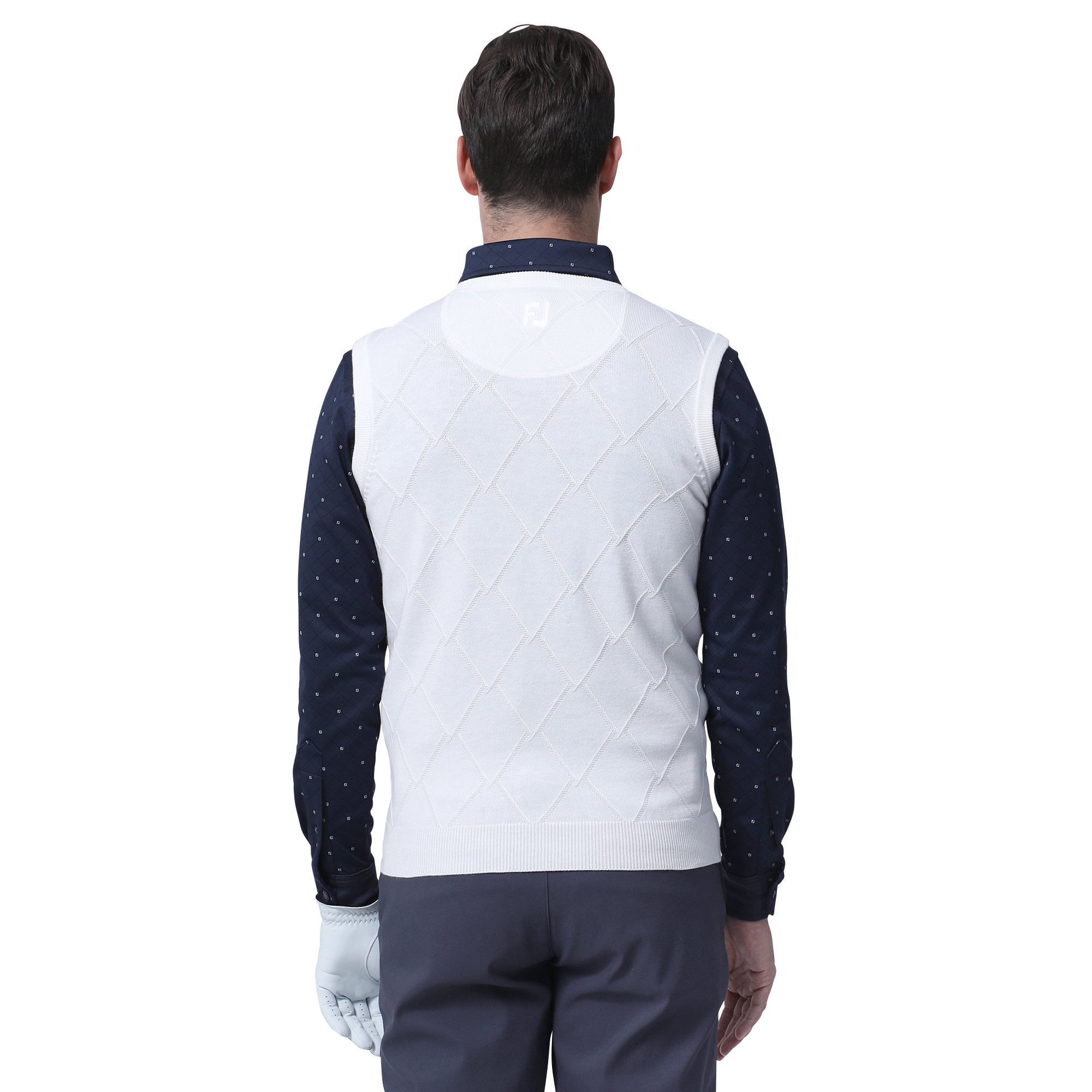 MEN'S ケーブルアーガイルVネックベスト