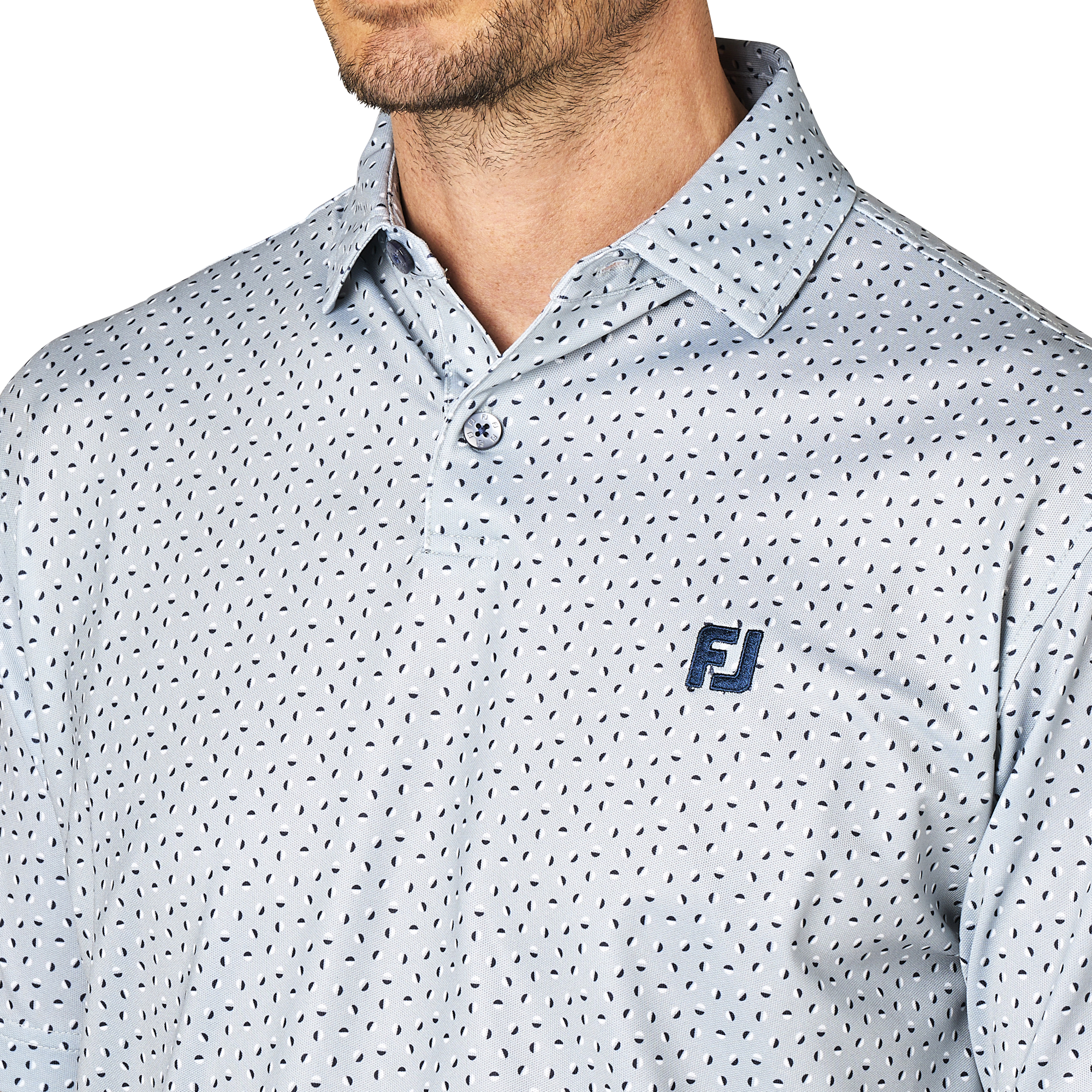 ボールプリント半袖鹿の子シャツ