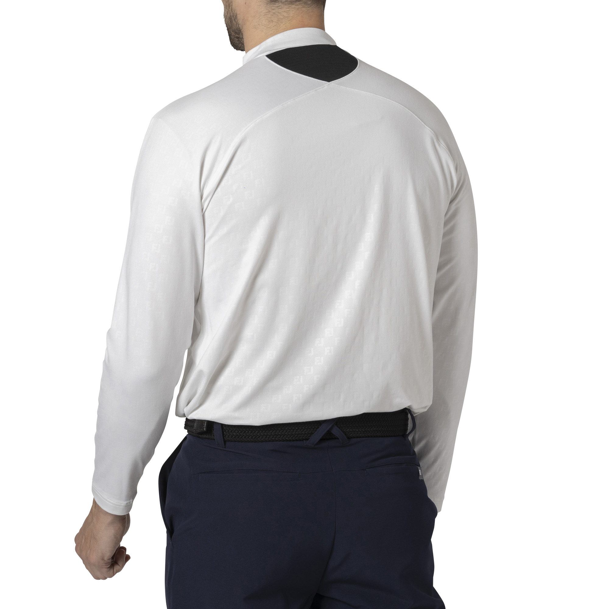 MEN'S 起毛FJエンボスプリント 長袖モックネックシャツ