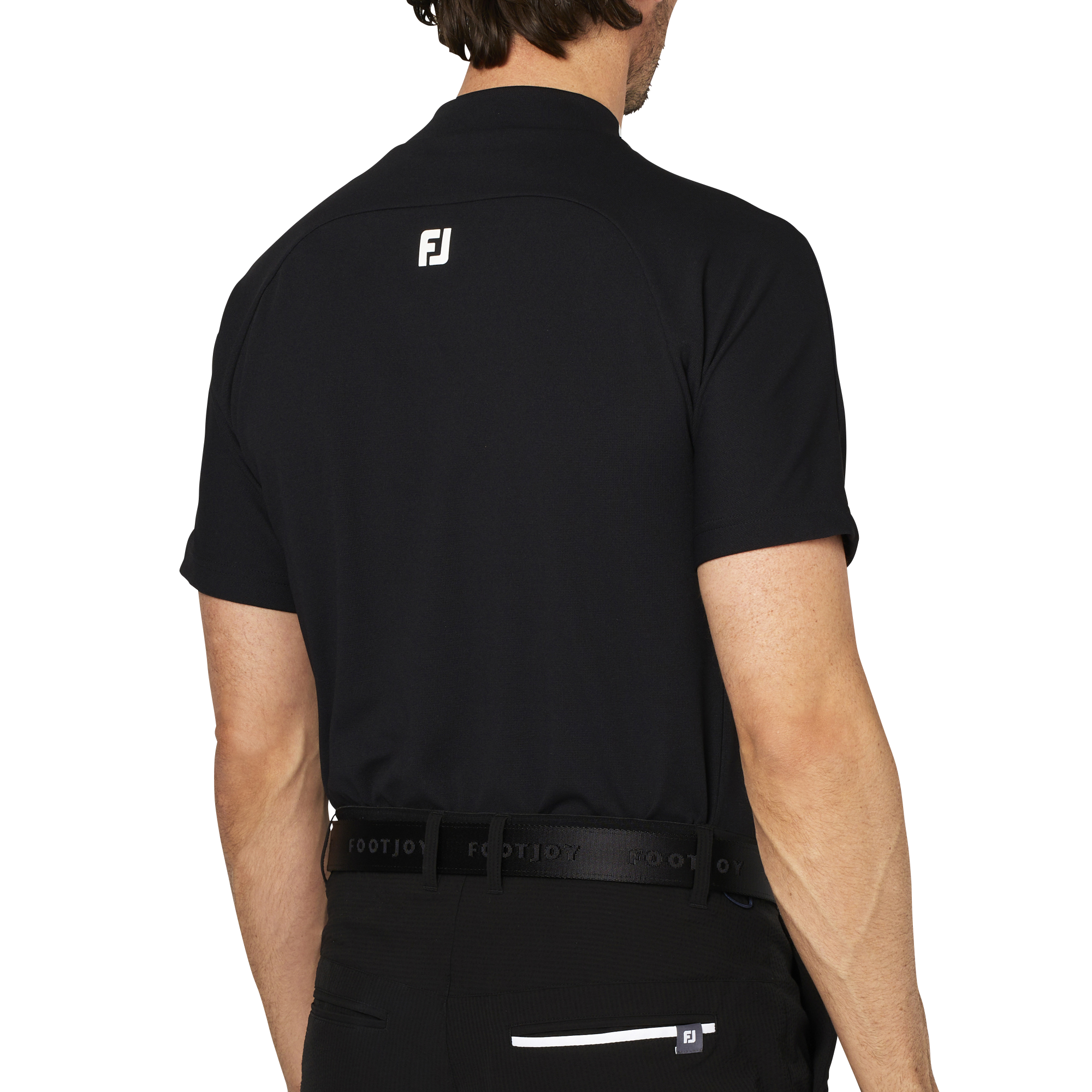 バイカラー半袖モックネックシャツ