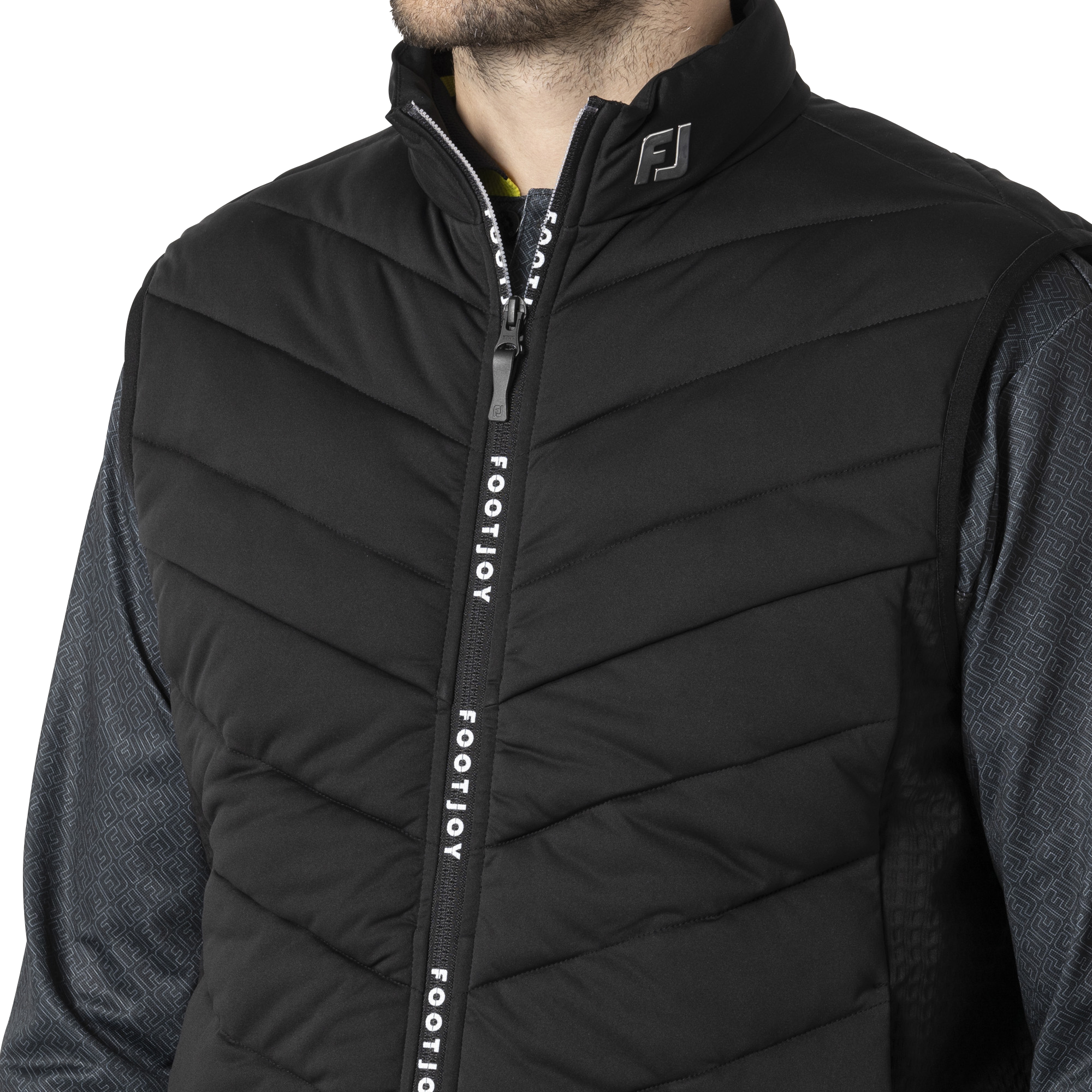 MEN'S 防風ニットラミネーション フルジップ中綿ベスト