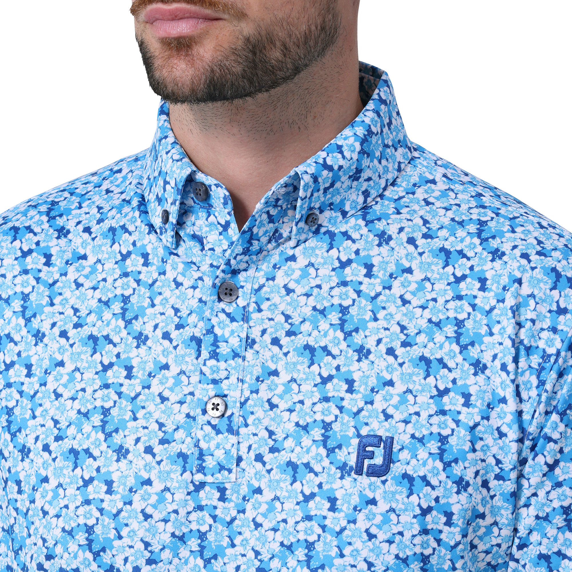 サクラソウプリント半袖ボタンダウンシャツ