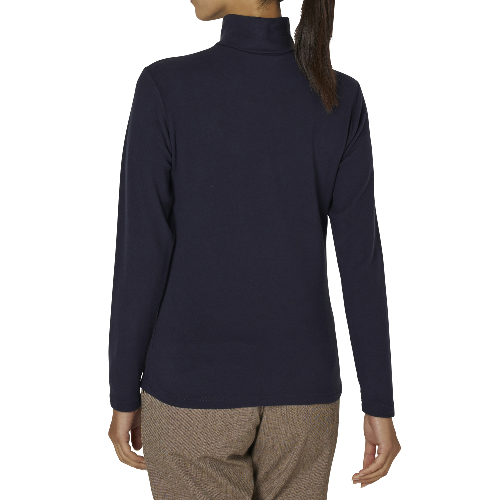 WOMEN'S 起毛ストレッチ 長袖タートルネックシャツ