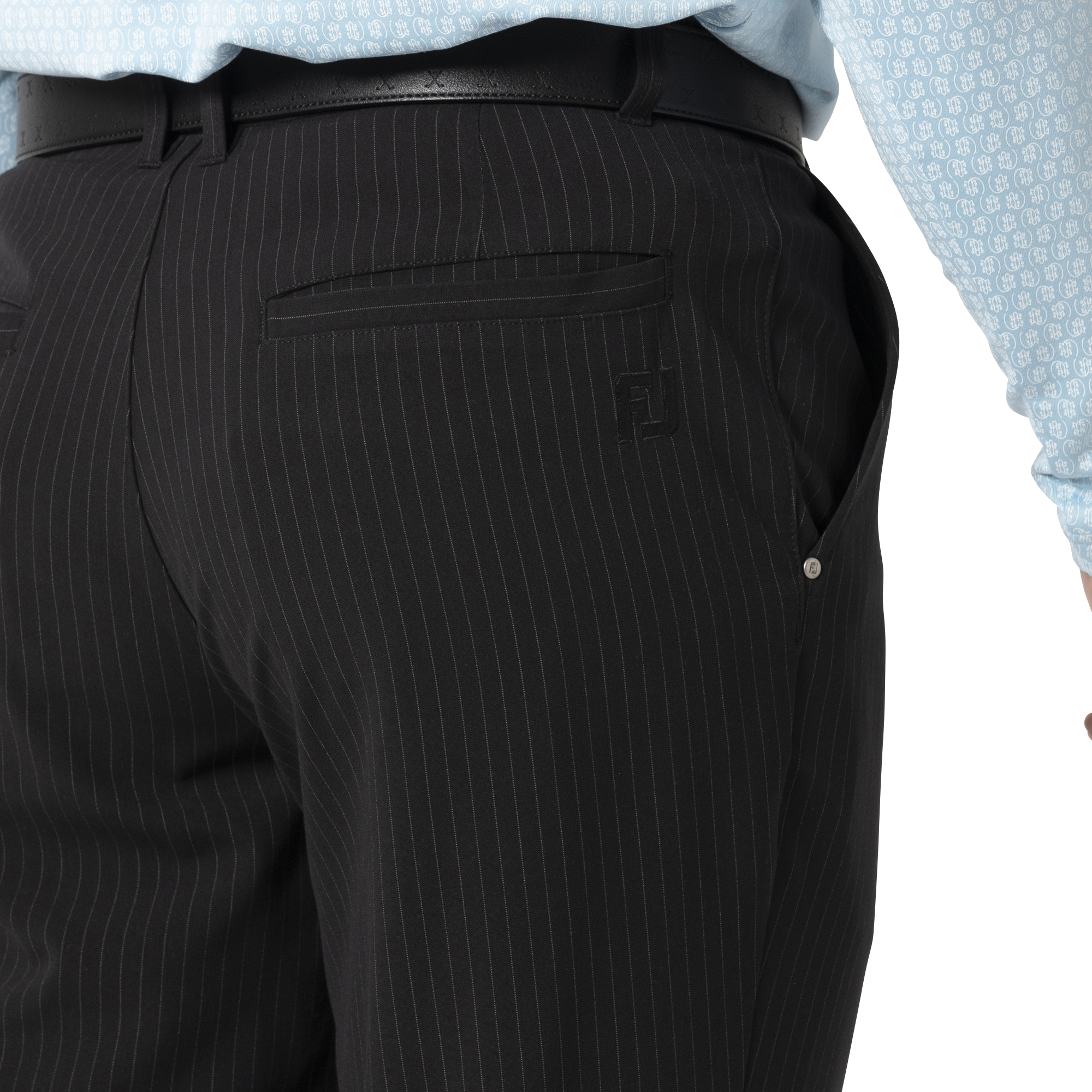 MEN'S ピンストライプ ストレッチロングパンツ