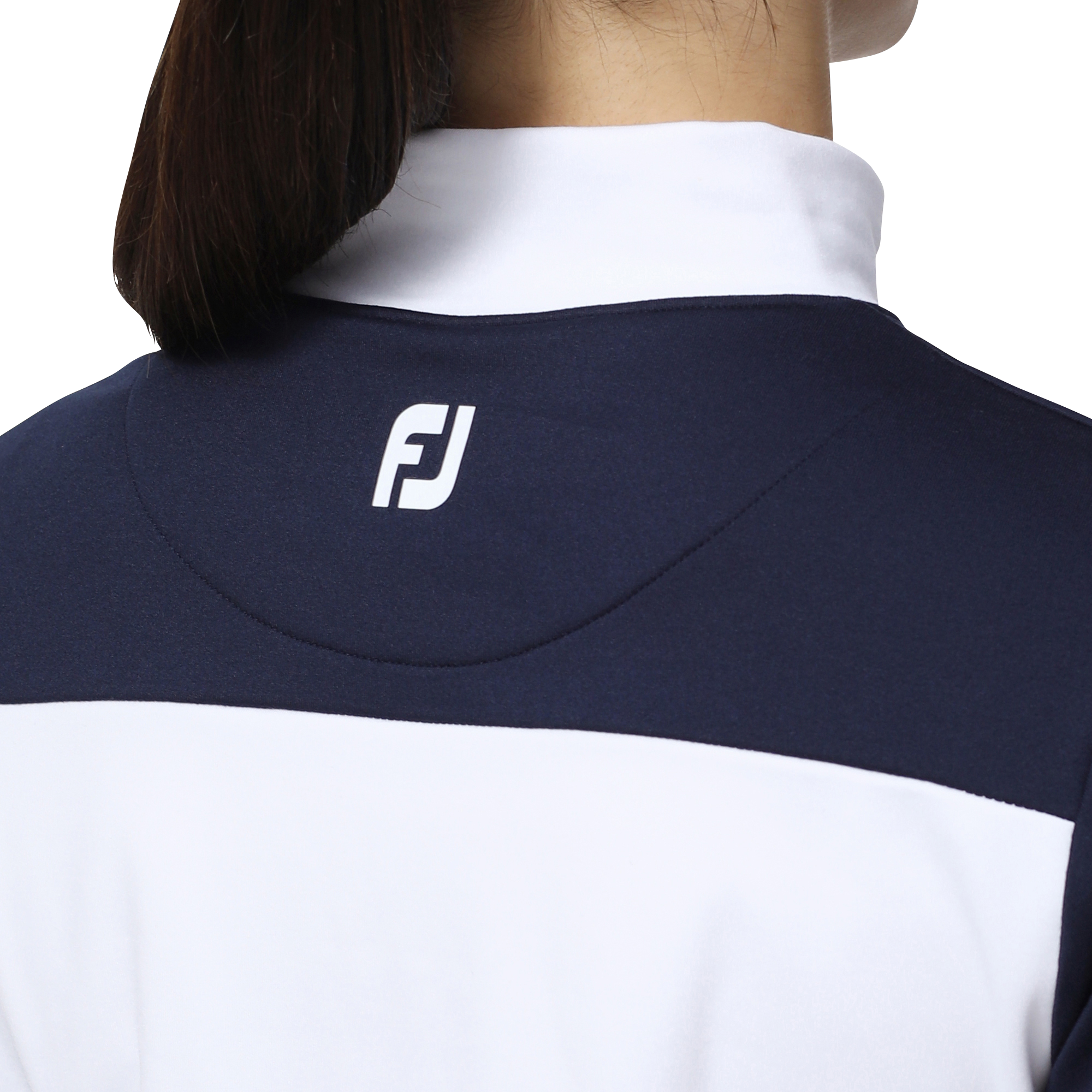 WOMEN'S カラーブロック 長袖裏起毛モックネックシャツ