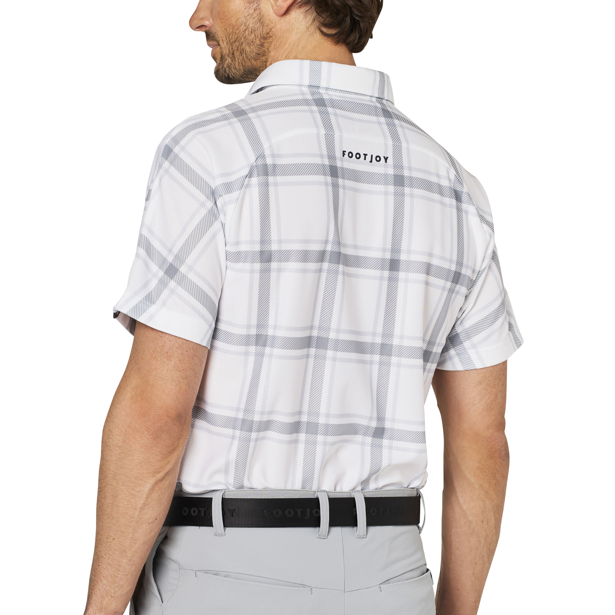 チェックプリント半袖鹿の子シャツ