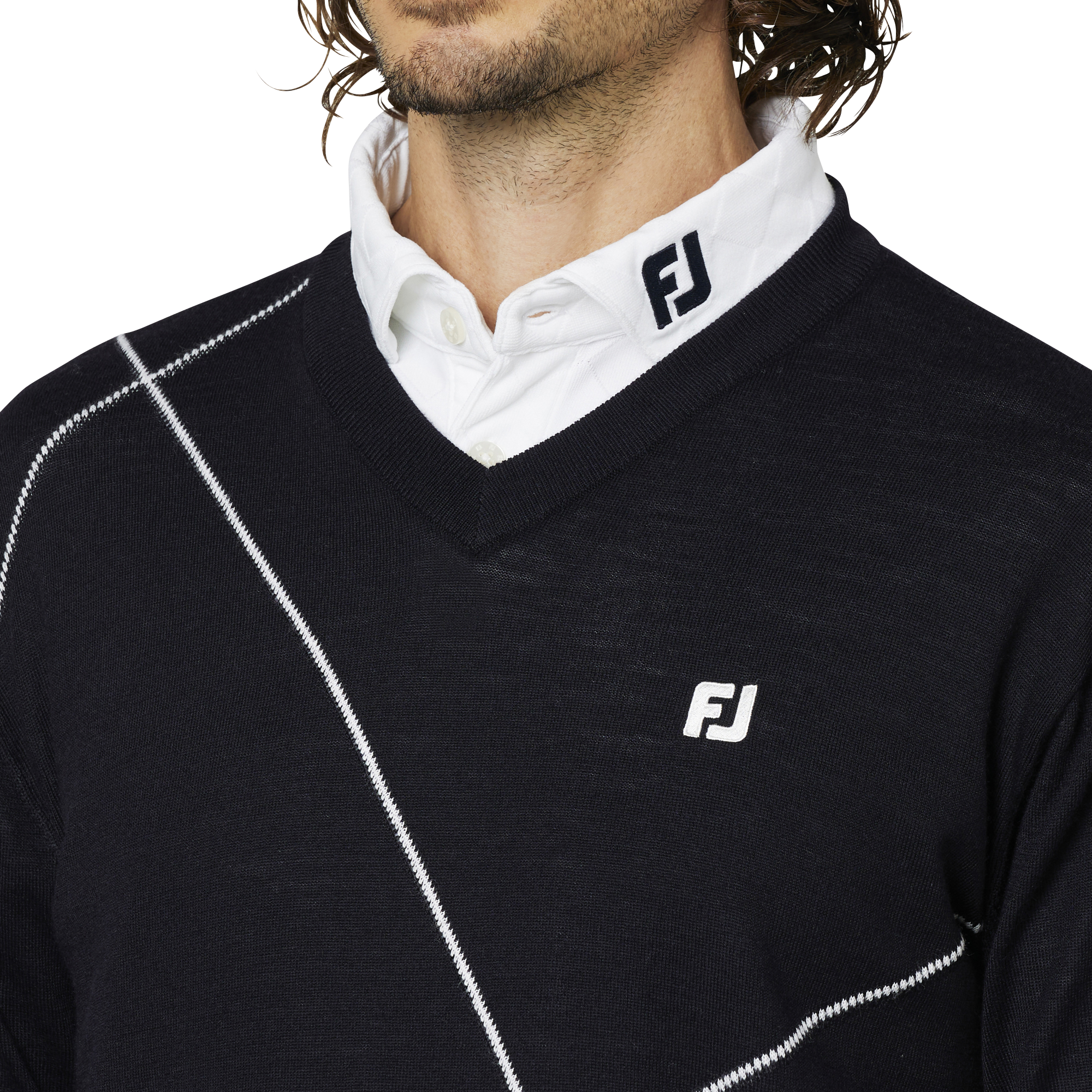 local golf セーター ブラック FootJoy with Bisque drirelease Full-Zip Lined Sweater Black