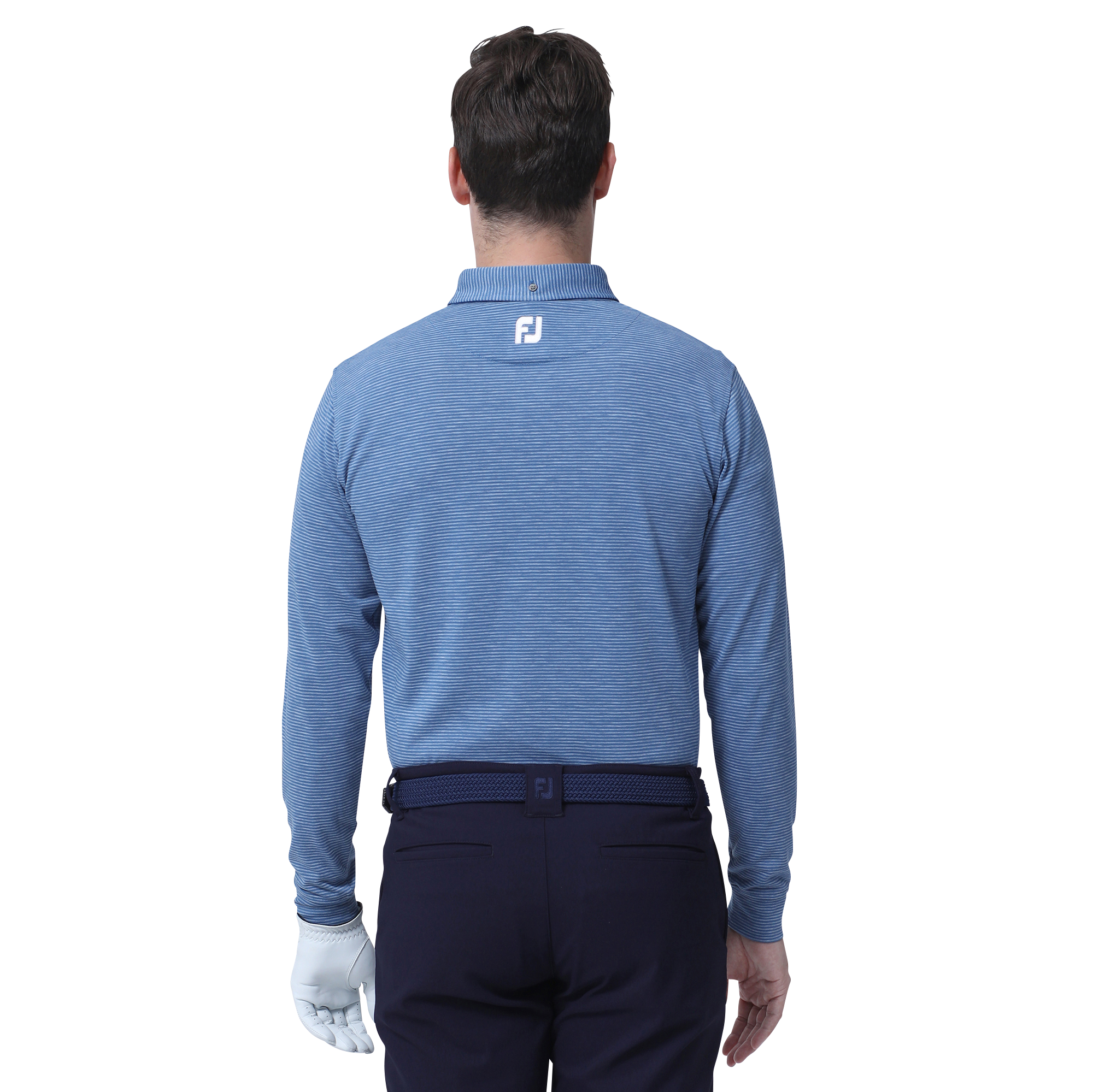 MEN'S ヘザーストライプ長袖ボタンダウンシャツ