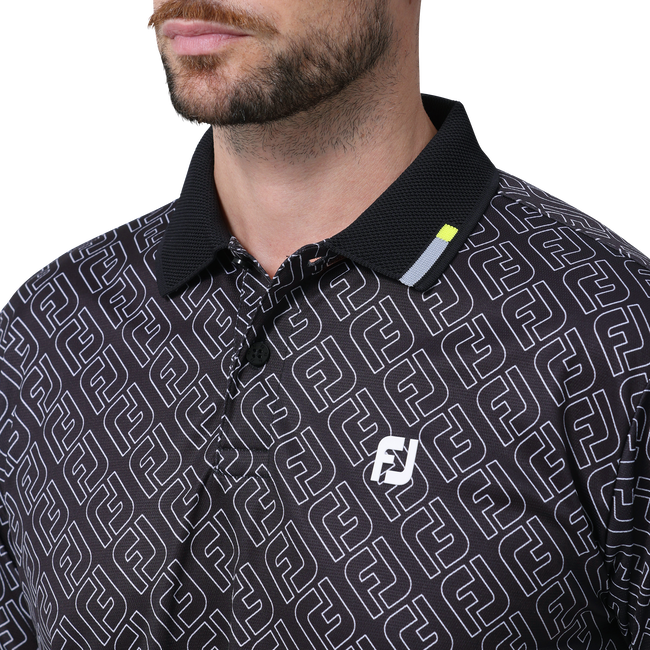 FJアウトラインプリント半袖メッシュポロ - FootJoy Japan FJアウトラインプリント半袖メッシュポロ - FootJoy Japan