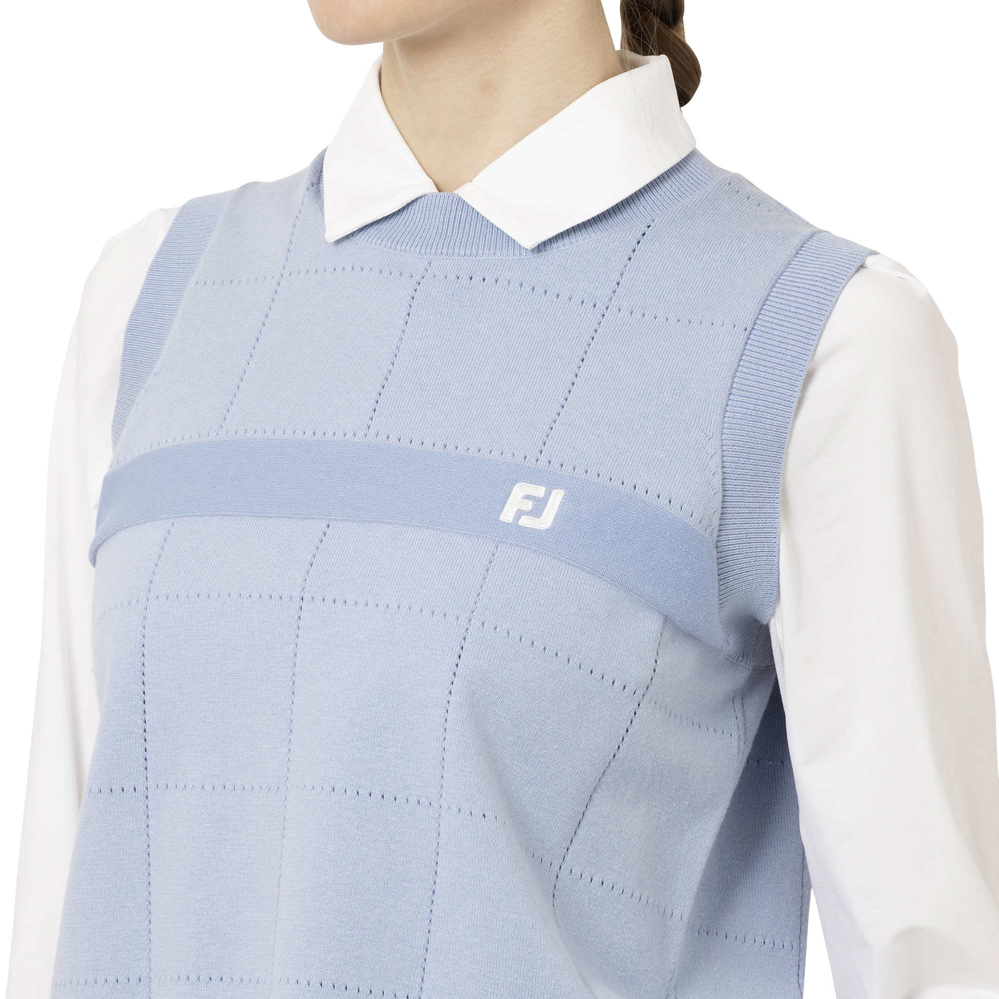 スクエアチェッククルーネックセーターベスト