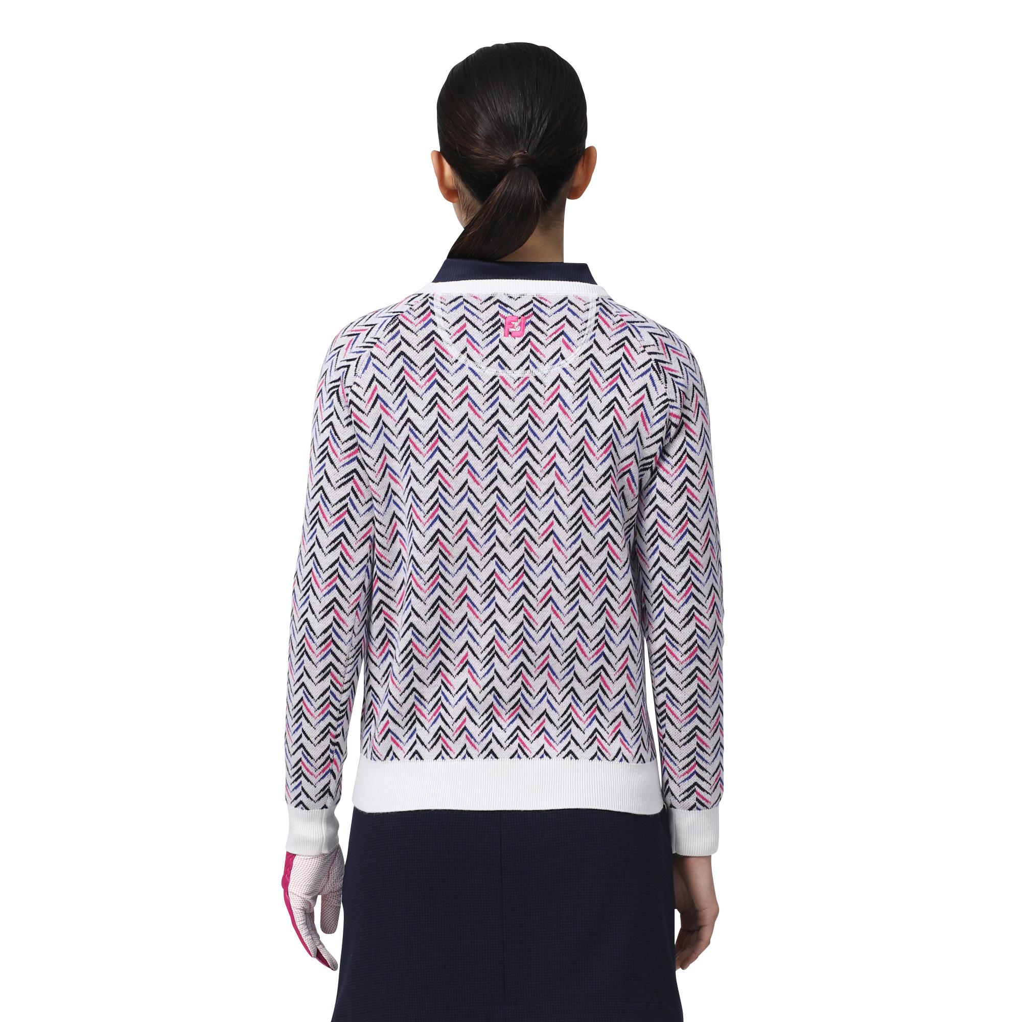 WOMEN'S シェブロンパターン クルーネックセーター