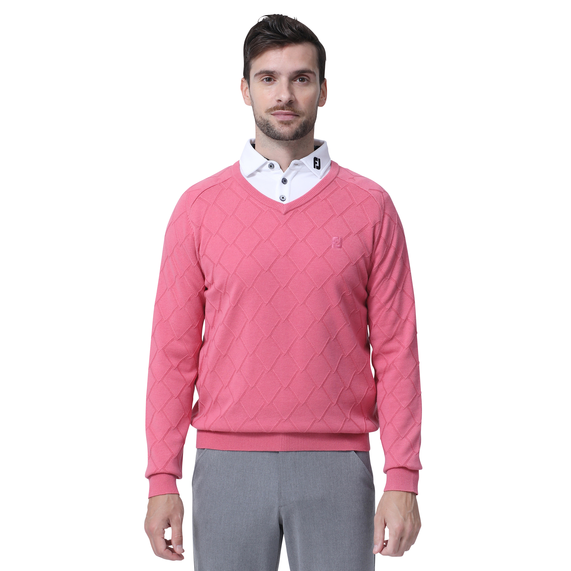 パーリーゲイツ ゴルフ ロゴ刺繍 ニット×ナイロン パンツ ウエア