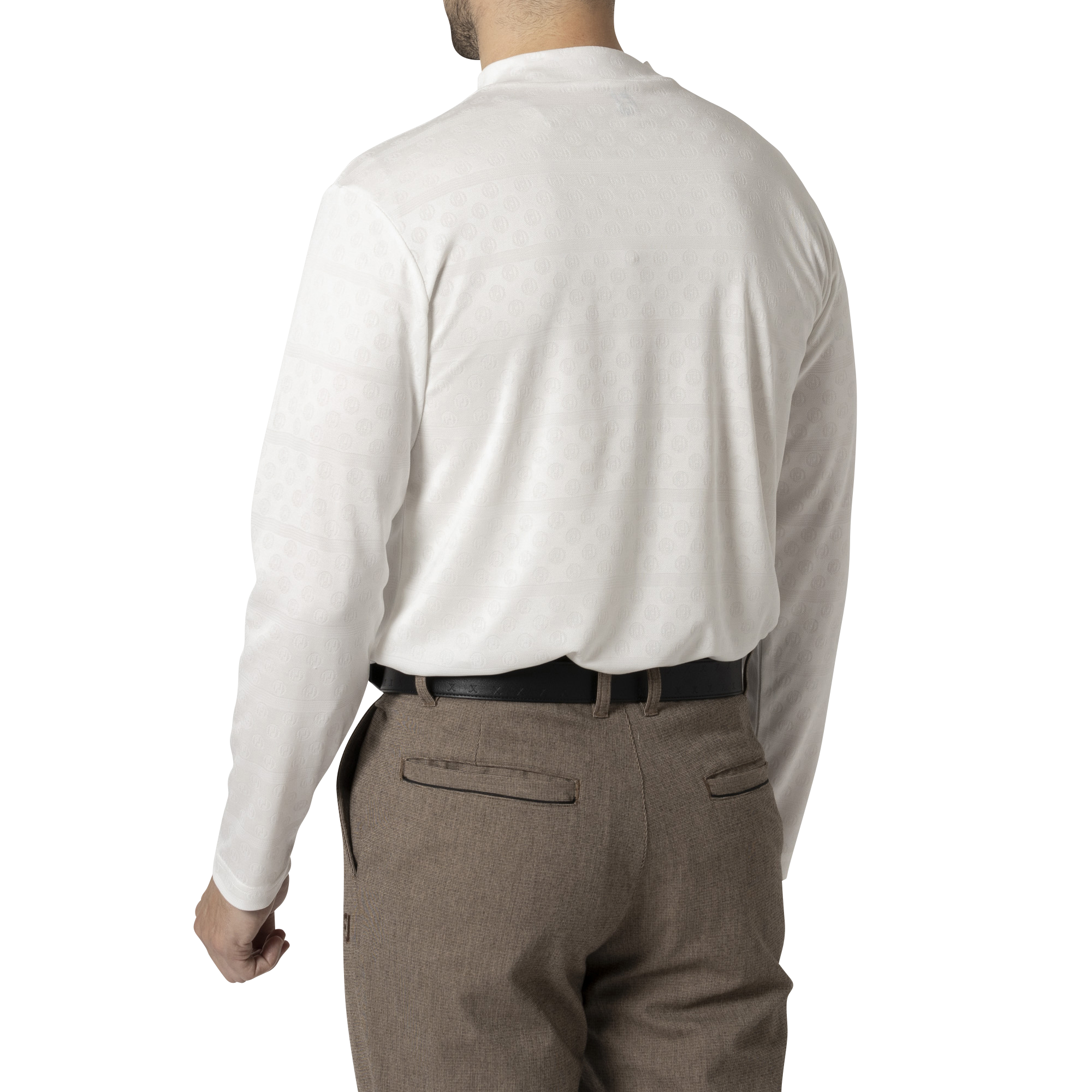 MEN'S FJロゴジャカード 長袖モックネックシャツ