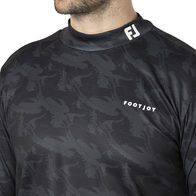 MEN'S フットウェアモチーフプリント 長袖モックネックシャツ MEN'S フットウェアモチーフプリント 長袖モックネックシャツ