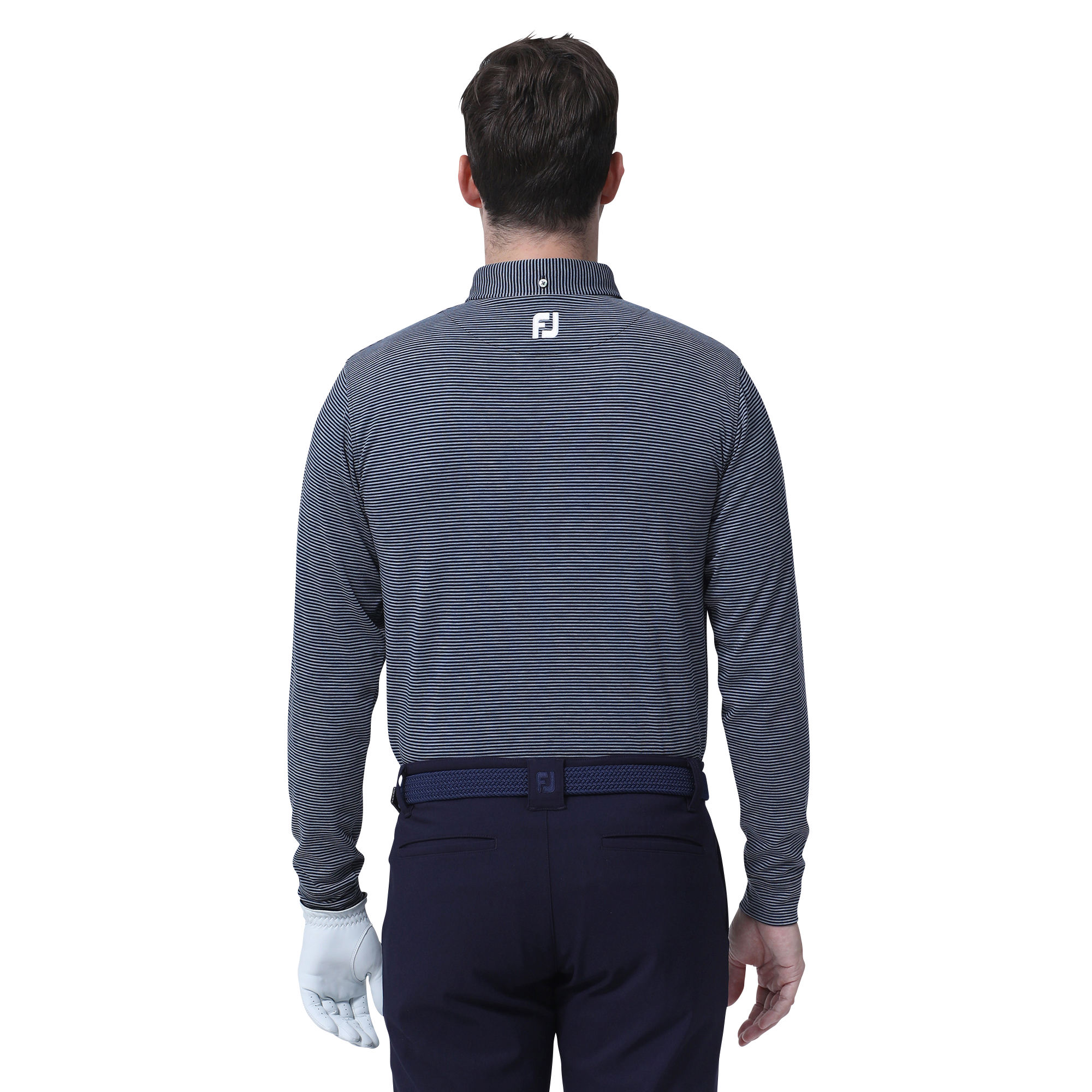 MEN'S ヘザーストライプ長袖ボタンダウンシャツ