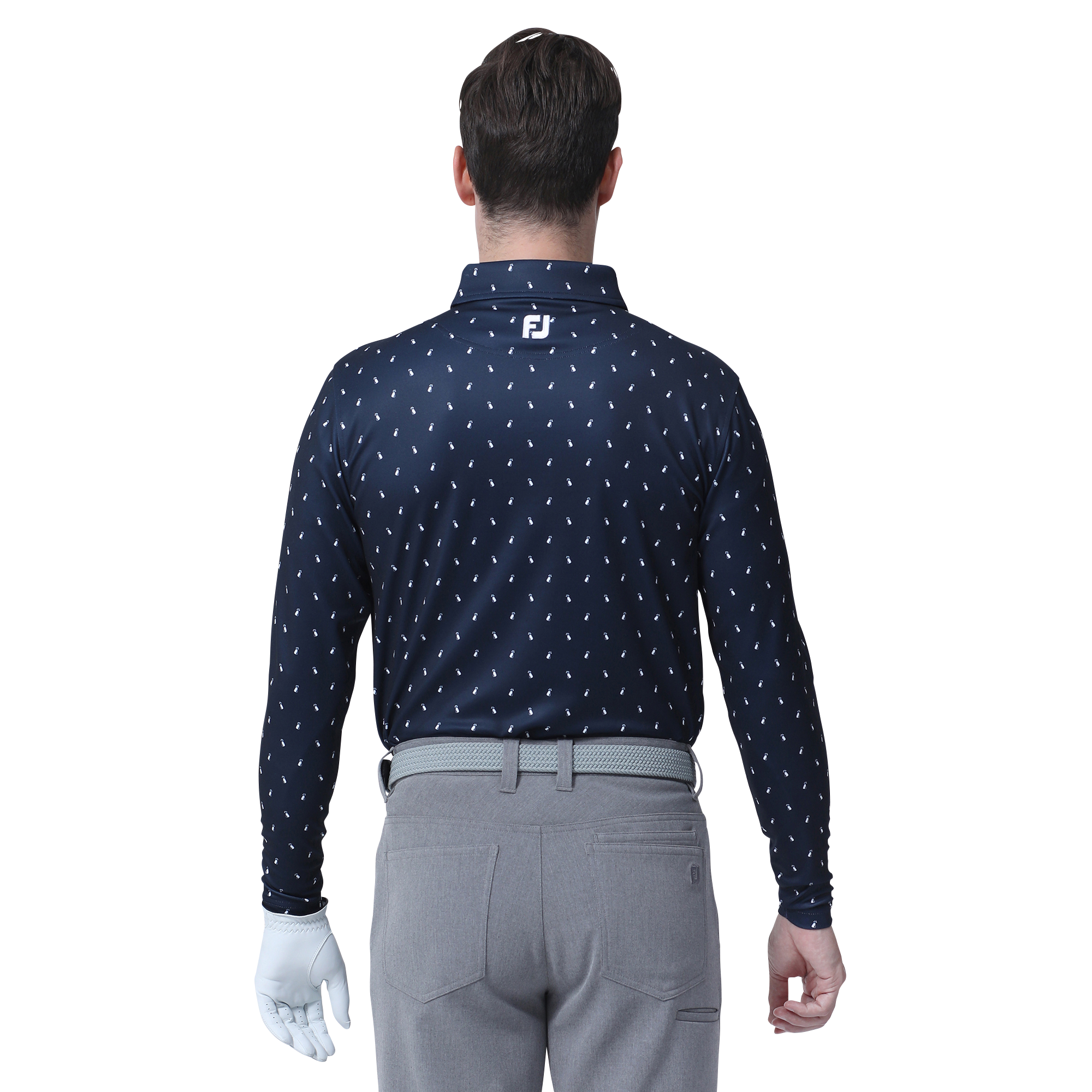 MEN'S ゴルフバッグ柄サーモライト長袖シャツ