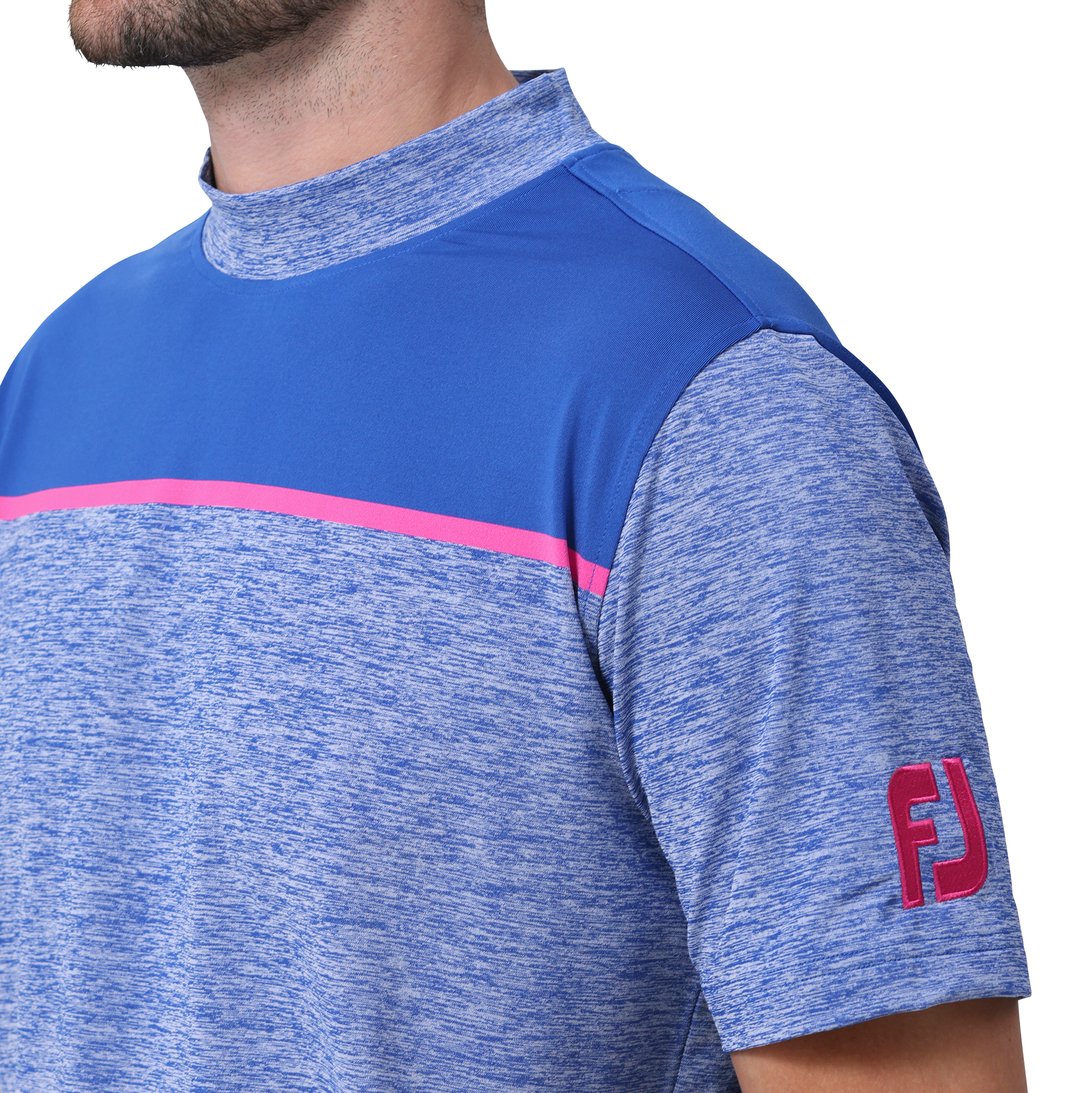 カラーブロック半袖モックネックシャツ - FootJoy Japan