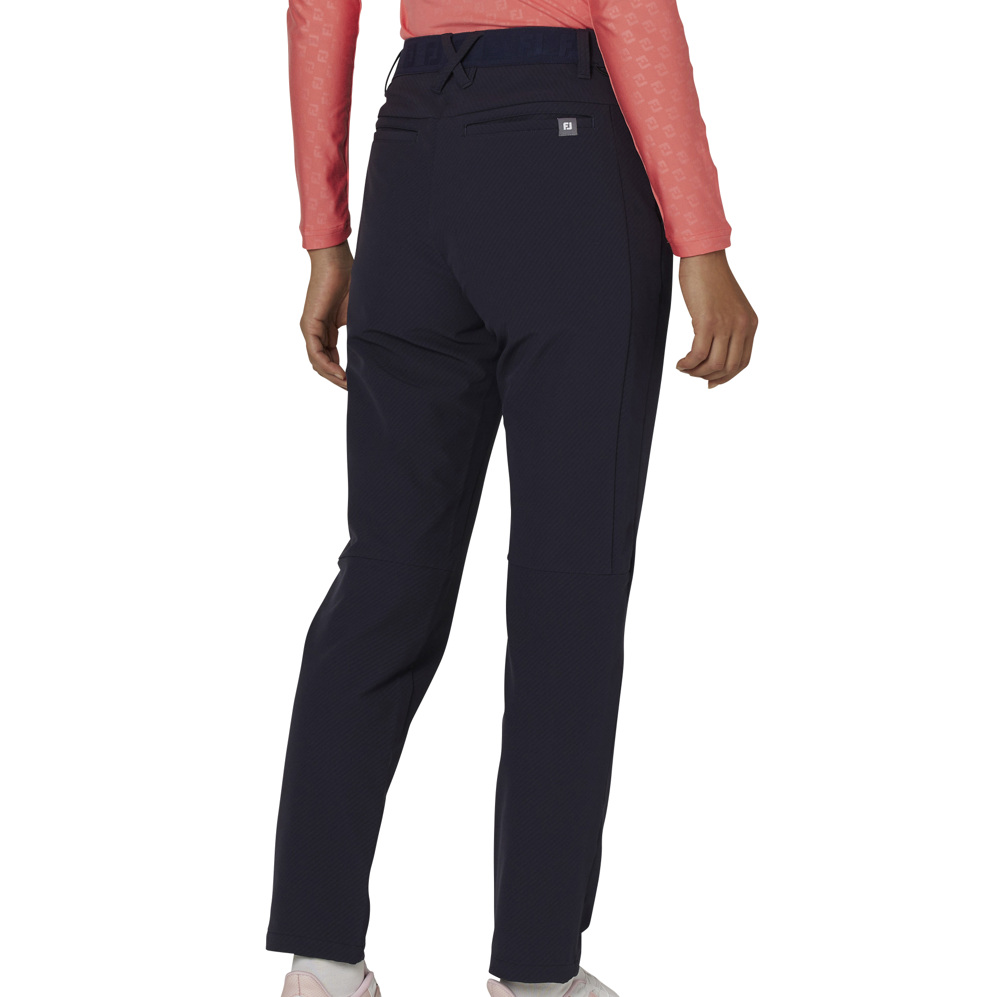 WOMEN'S TWINSOF 撥水裏起毛レジメンタルストライプ ストレッチロングパンツ