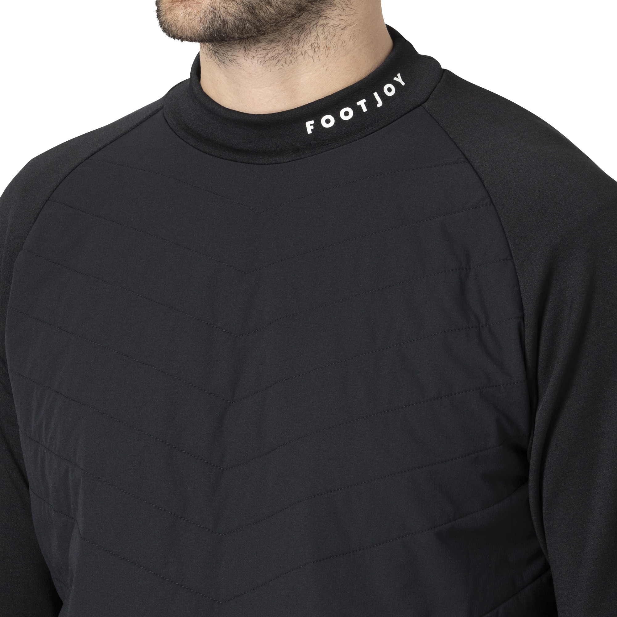 MEN'S 防風薄中綿 長袖モックネックシャツ