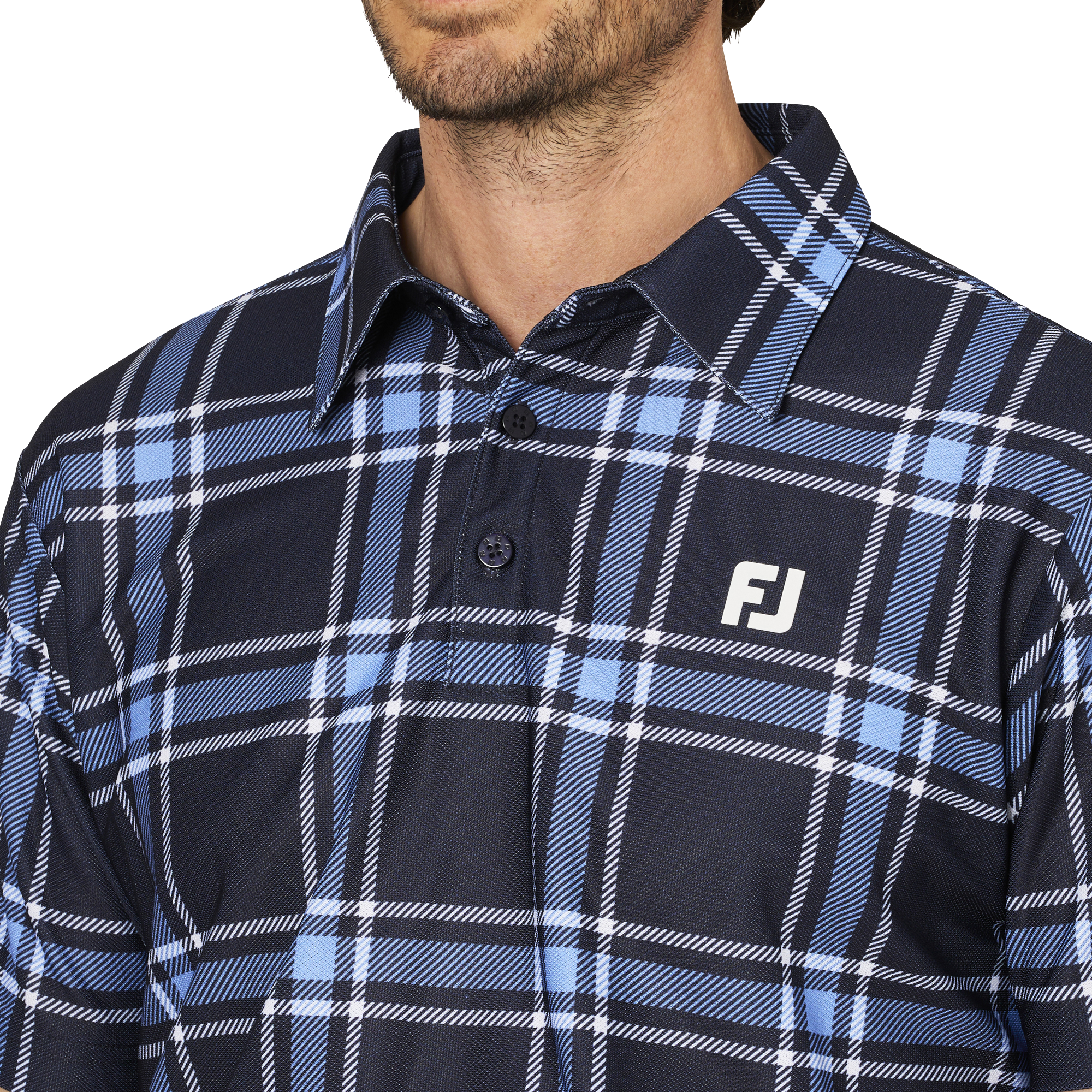 チェックプリント半袖鹿の子シャツ