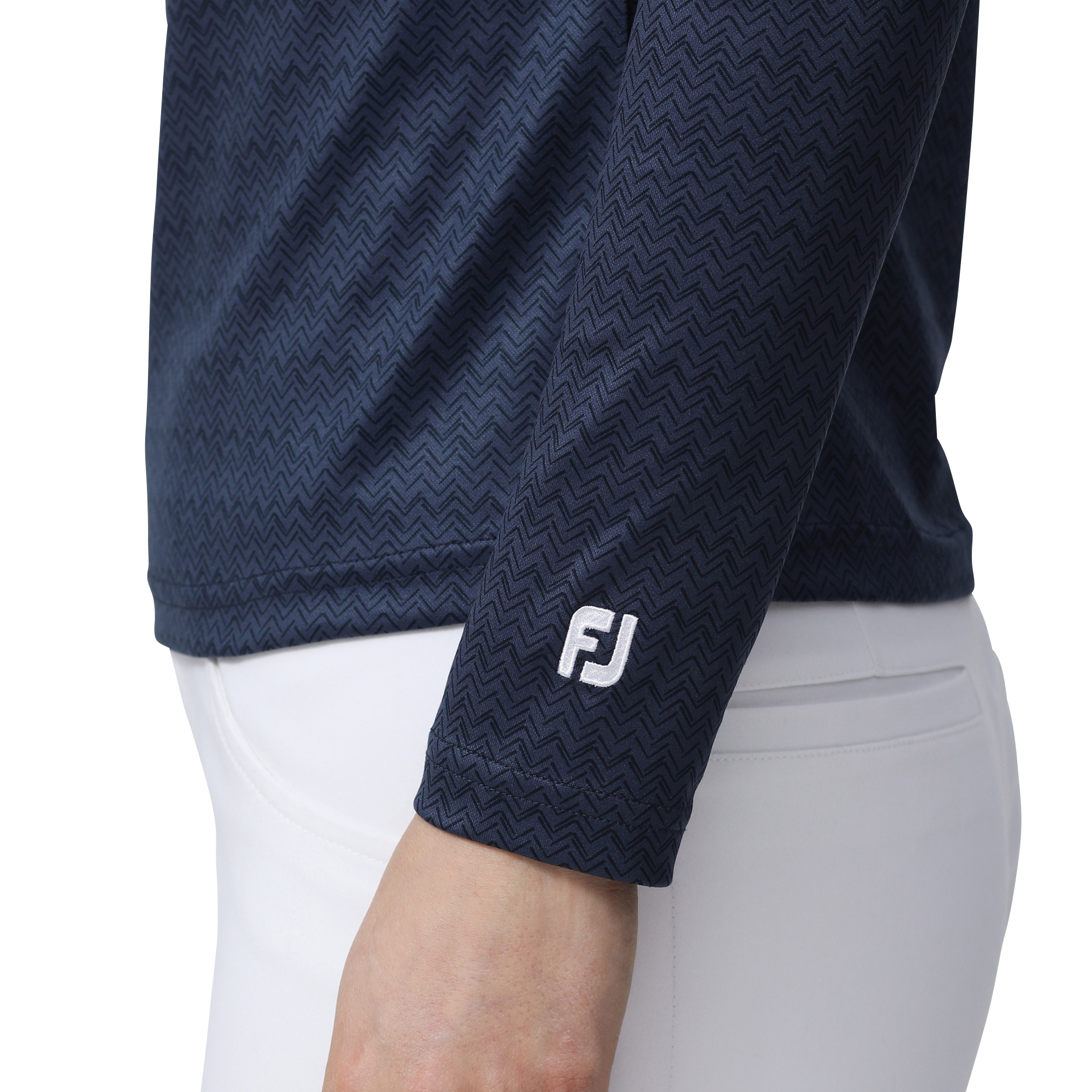 WOMEN'S シェブロンプリント サーモライト長袖保温タートルネックシャツ