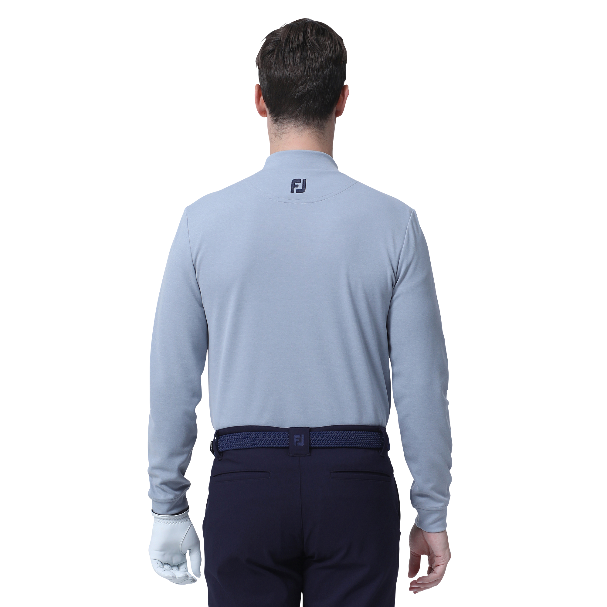 MEN'S アーガイルラインサーモライト長袖モックネックシャツ