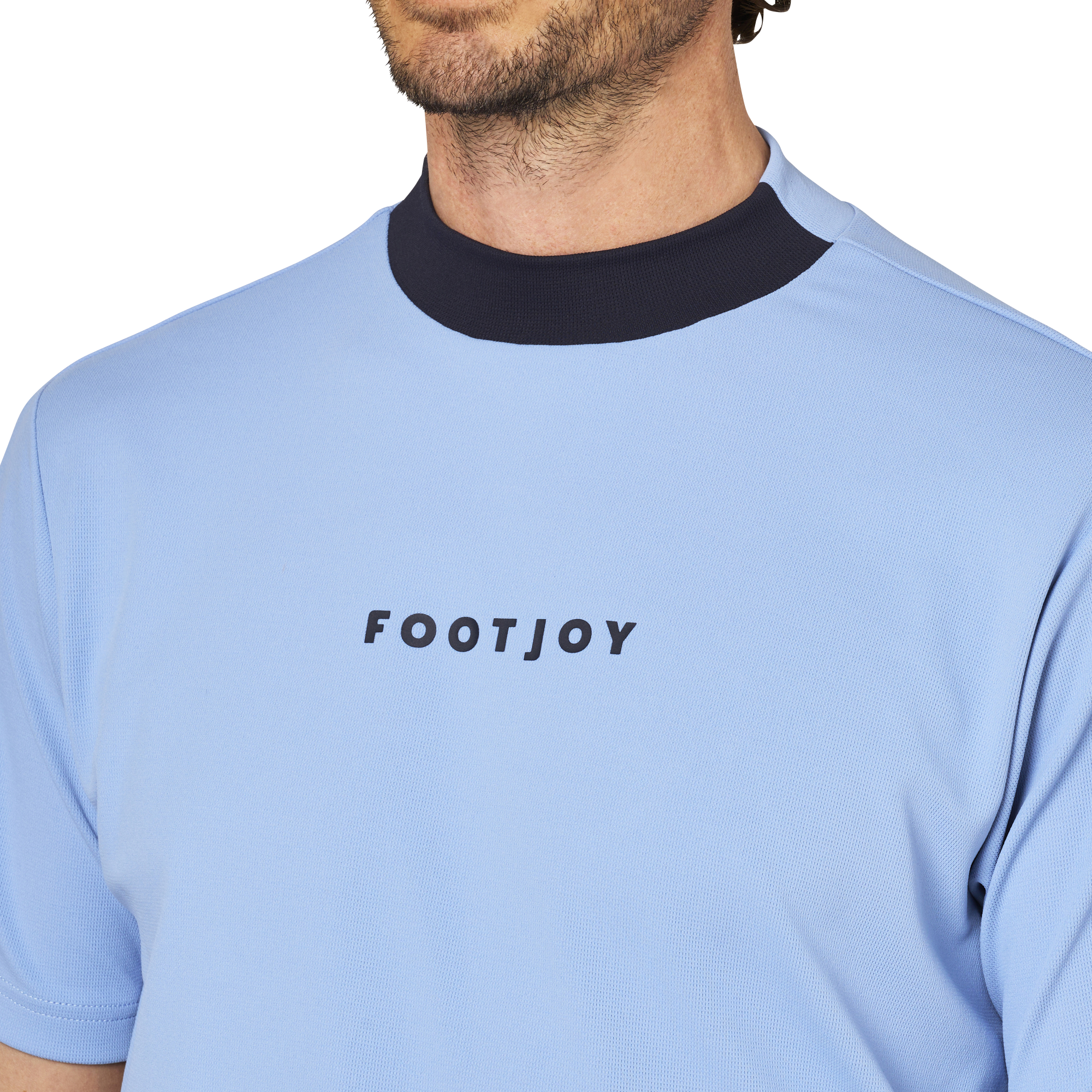 バイカラー半袖モックネックシャツ