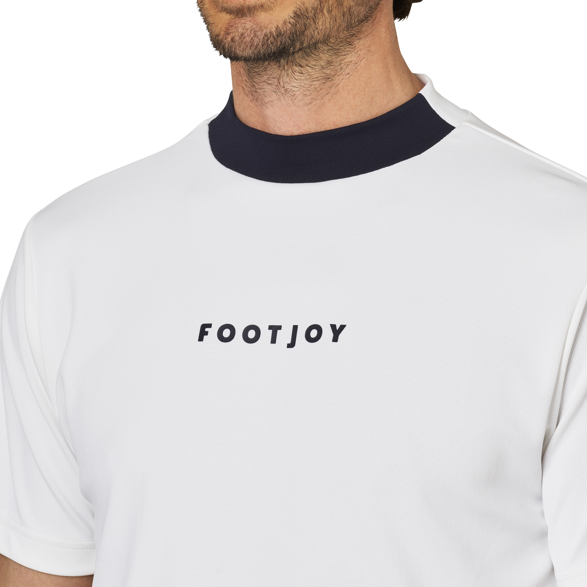 バイカラー半袖モックネックシャツ