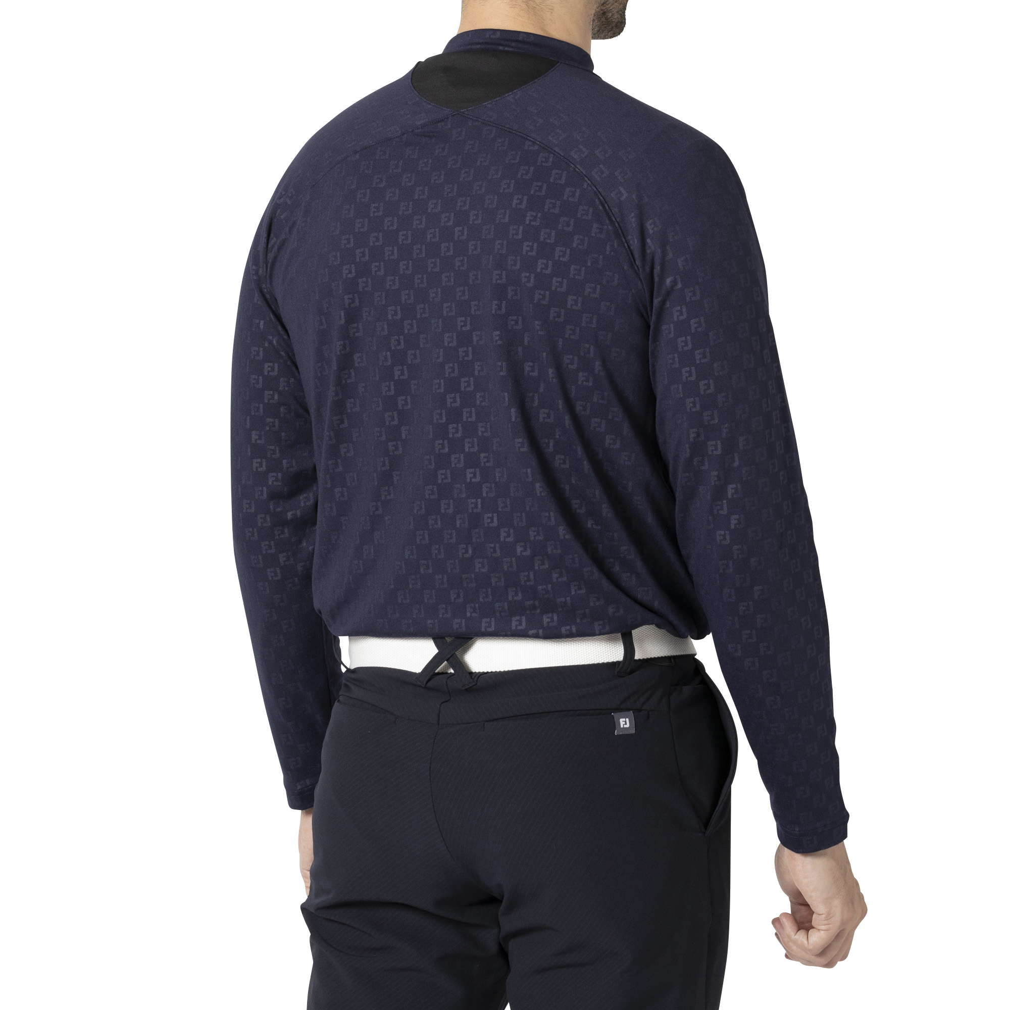 MEN'S 起毛FJエンボスプリント 長袖モックネックシャツ