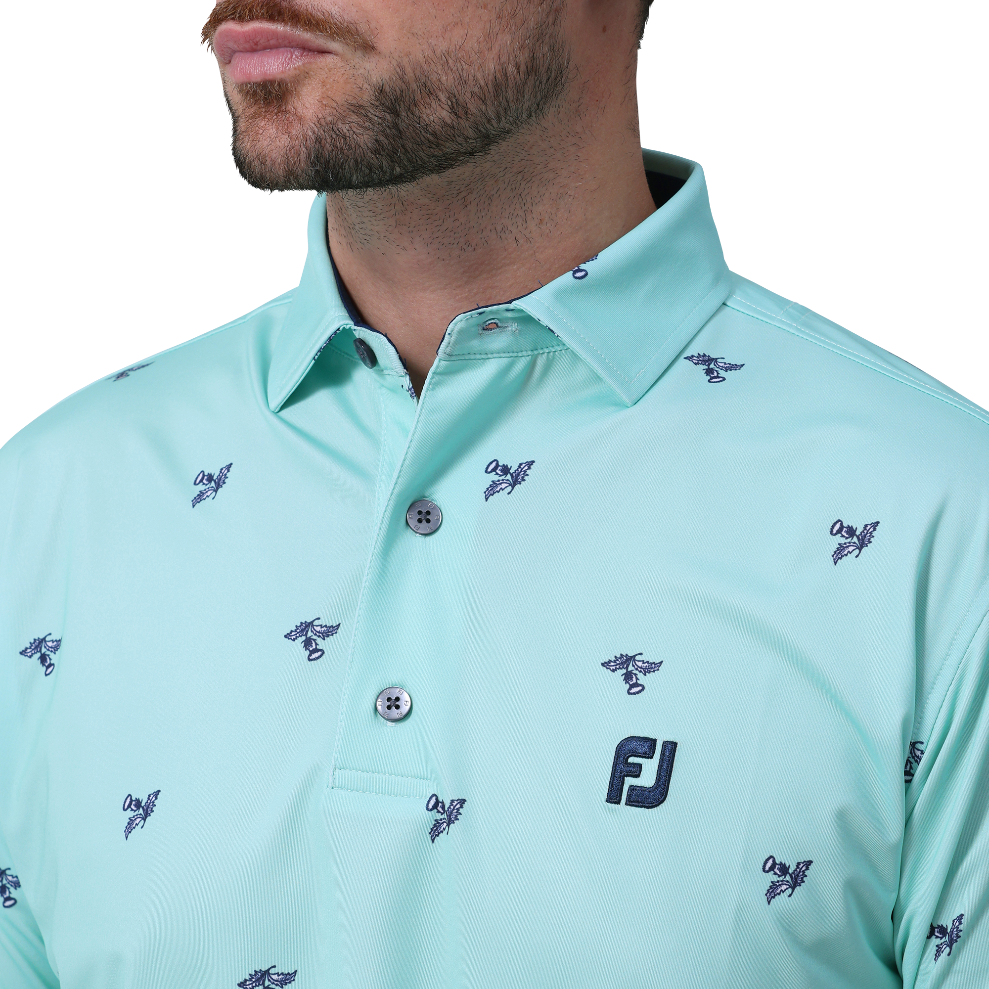 アザミプリント半袖シャツ