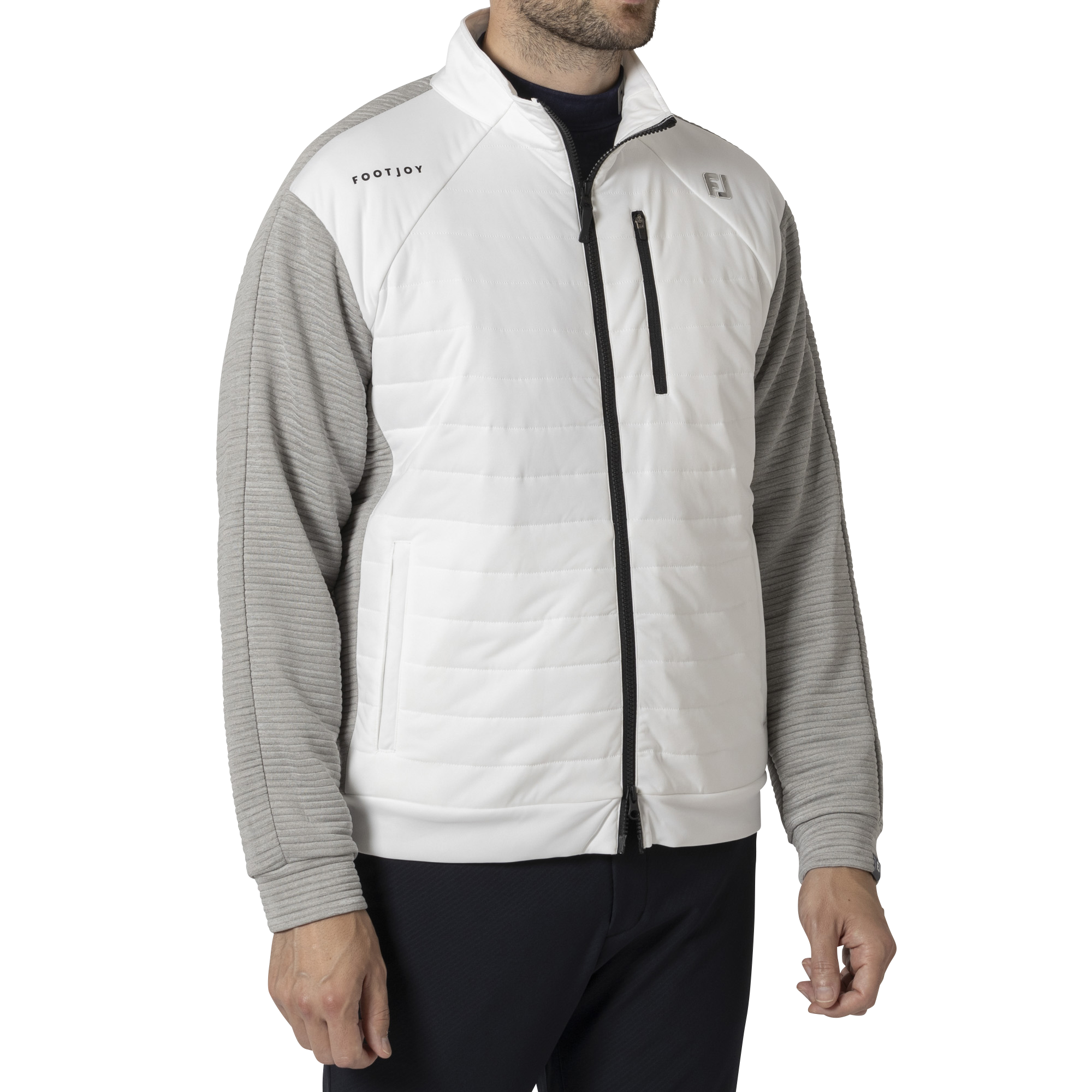 MEN'S 防風ファブリックミックス 長袖フルジップジャケット - FootJoy