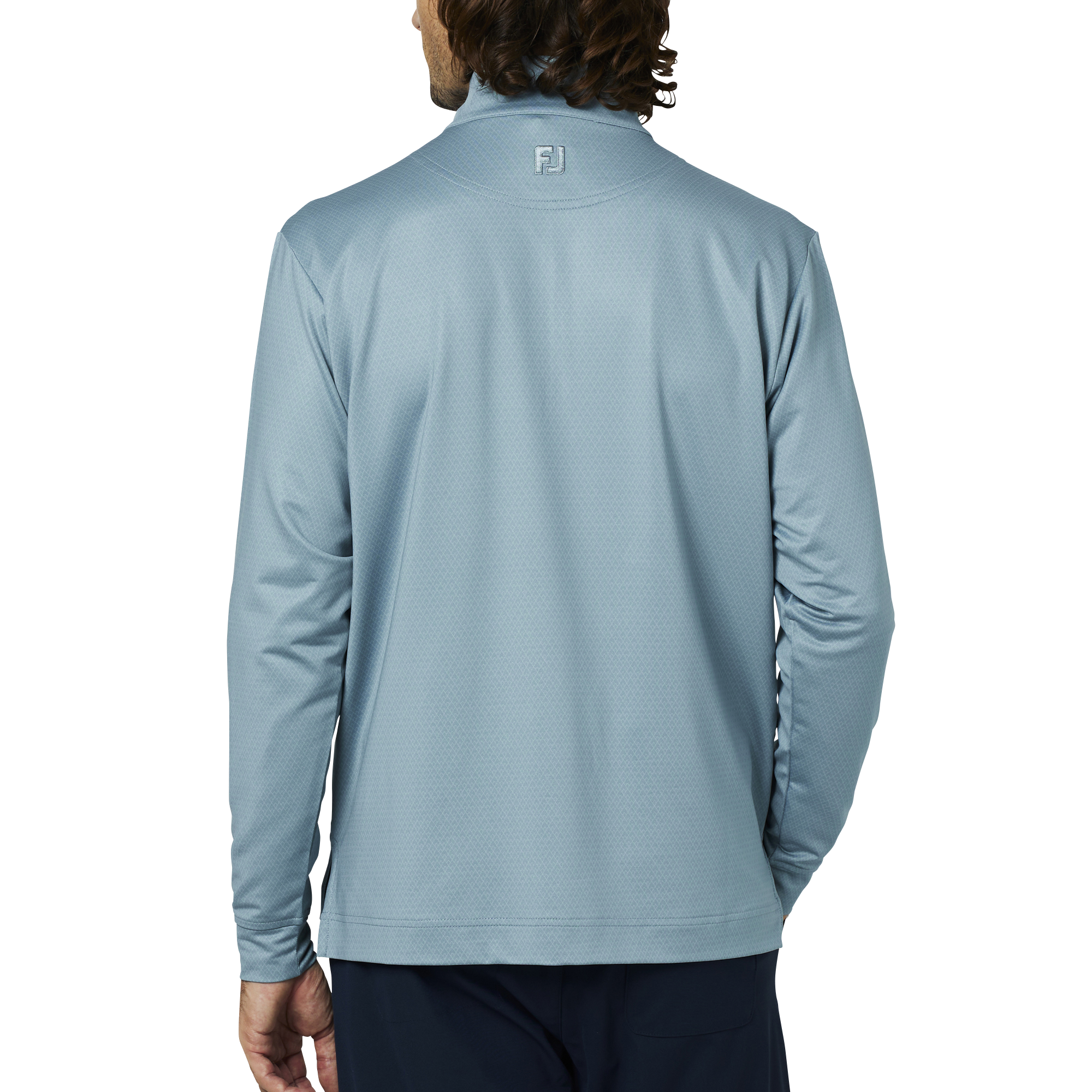 トーナルダイヤモンドプリントクォータージッププルオーバー